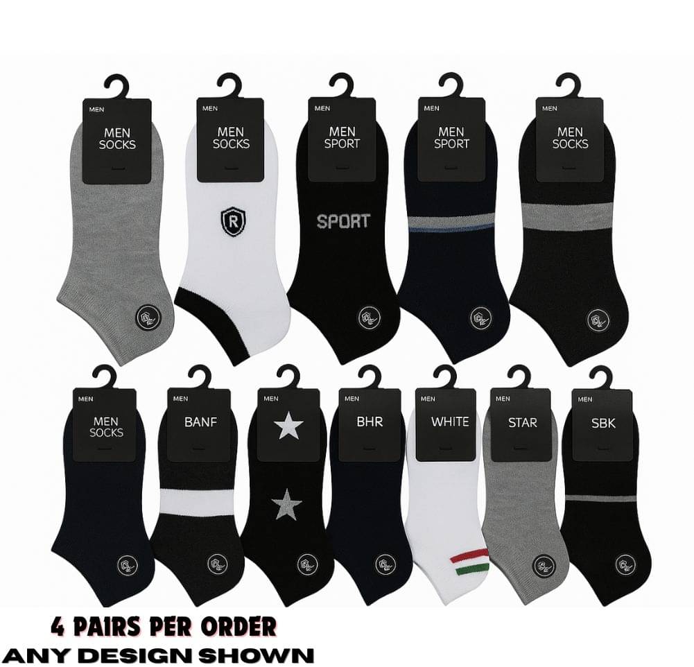 Master Pack of 4 Men's Cotton Ankle Length Socks ( Multicolor 4 ) Master Pack of 4 Men's Cotton Ankle Length Socks ( Multicolor 4 )
