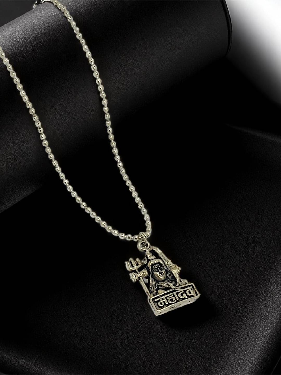     			Men Silver-Plated Mahadev Pendant Chain