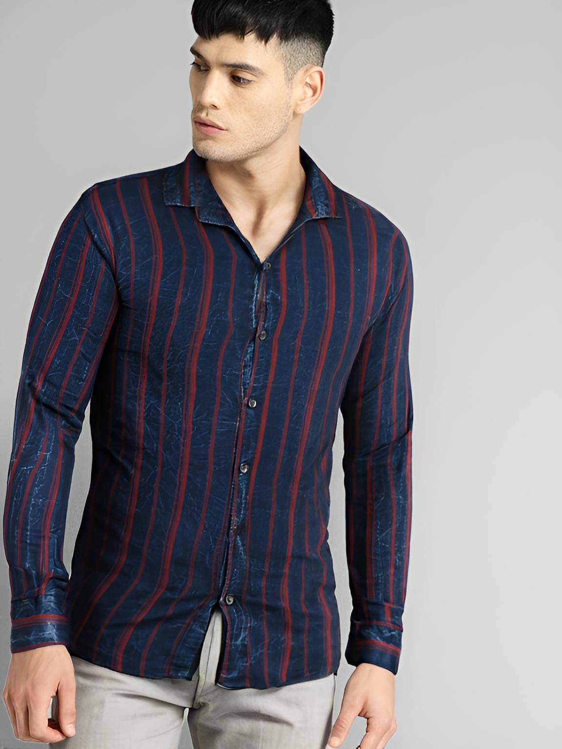     			NEW-18 Cotton Blend Regular Fit Solids Full Sleeves Men's Casual Shirt - Red ( Pack of 1 )