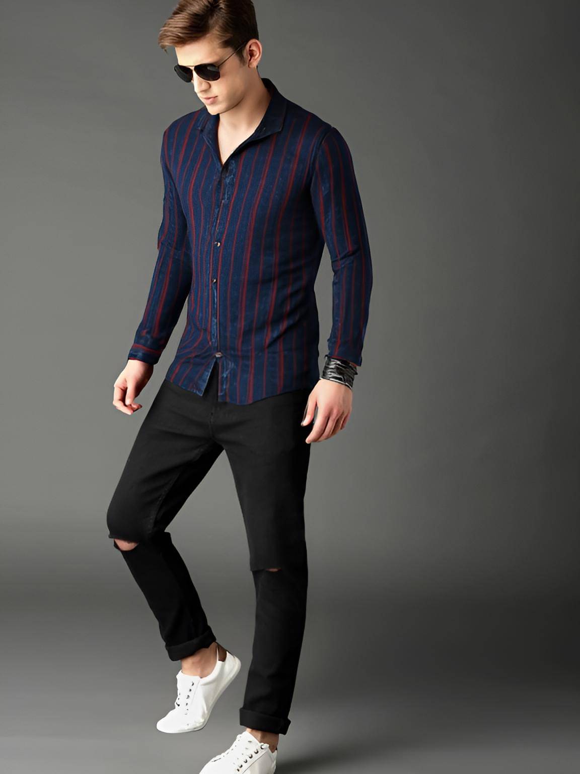     			NEW-18 Cotton Blend Regular Fit Solids Full Sleeves Men's Casual Shirt - Red ( Pack of 1 )