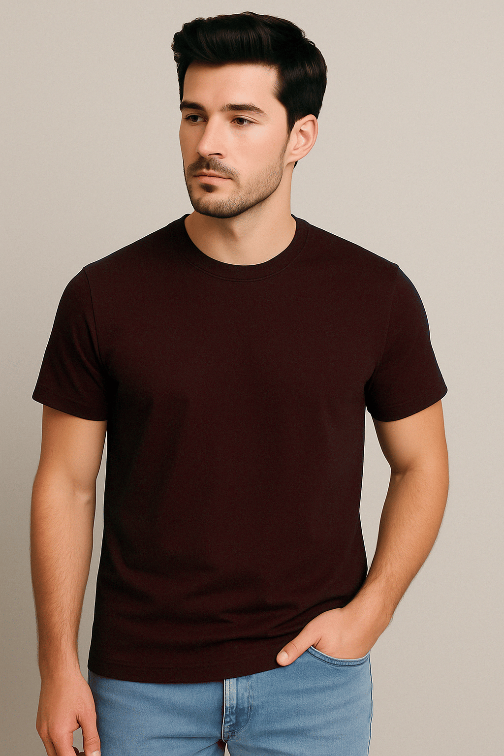 NOW OR NEVER Men Polyester Regular Fit Solid T-Shirt ( Black )