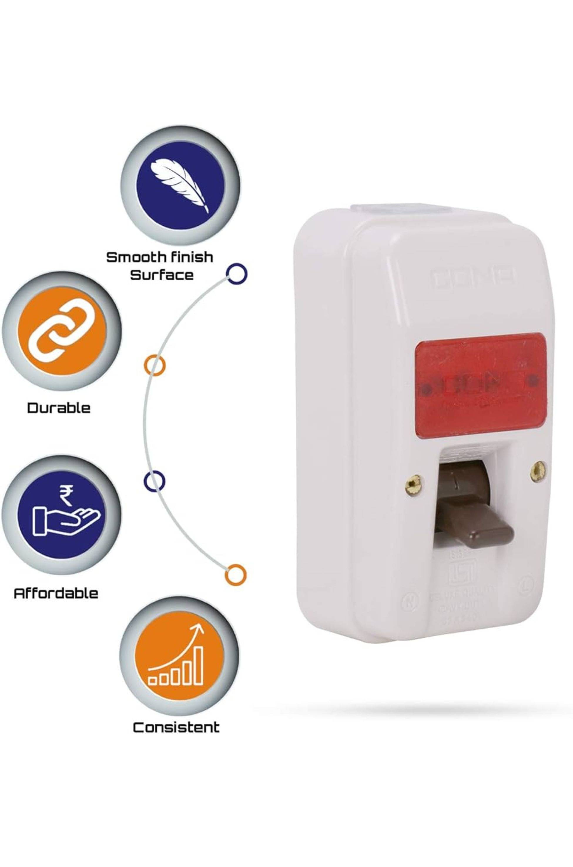 PM Cona Surface DP Switch 32A (Dx) 2406, Pack of 2 PM Cona Surface DP Switch 32A (Dx) 2406, Pack of 2