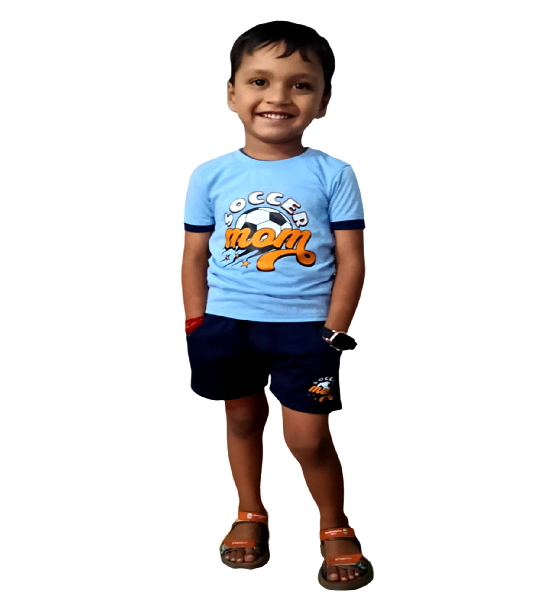     			RBF84 Pack of 1 Baby Boys Cotton T-Shirt & Shorts Set ( Light Blue )
