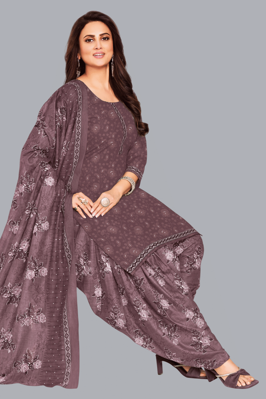     			SIMMU Women Cotton Unstitched Dress Material ( Purple )