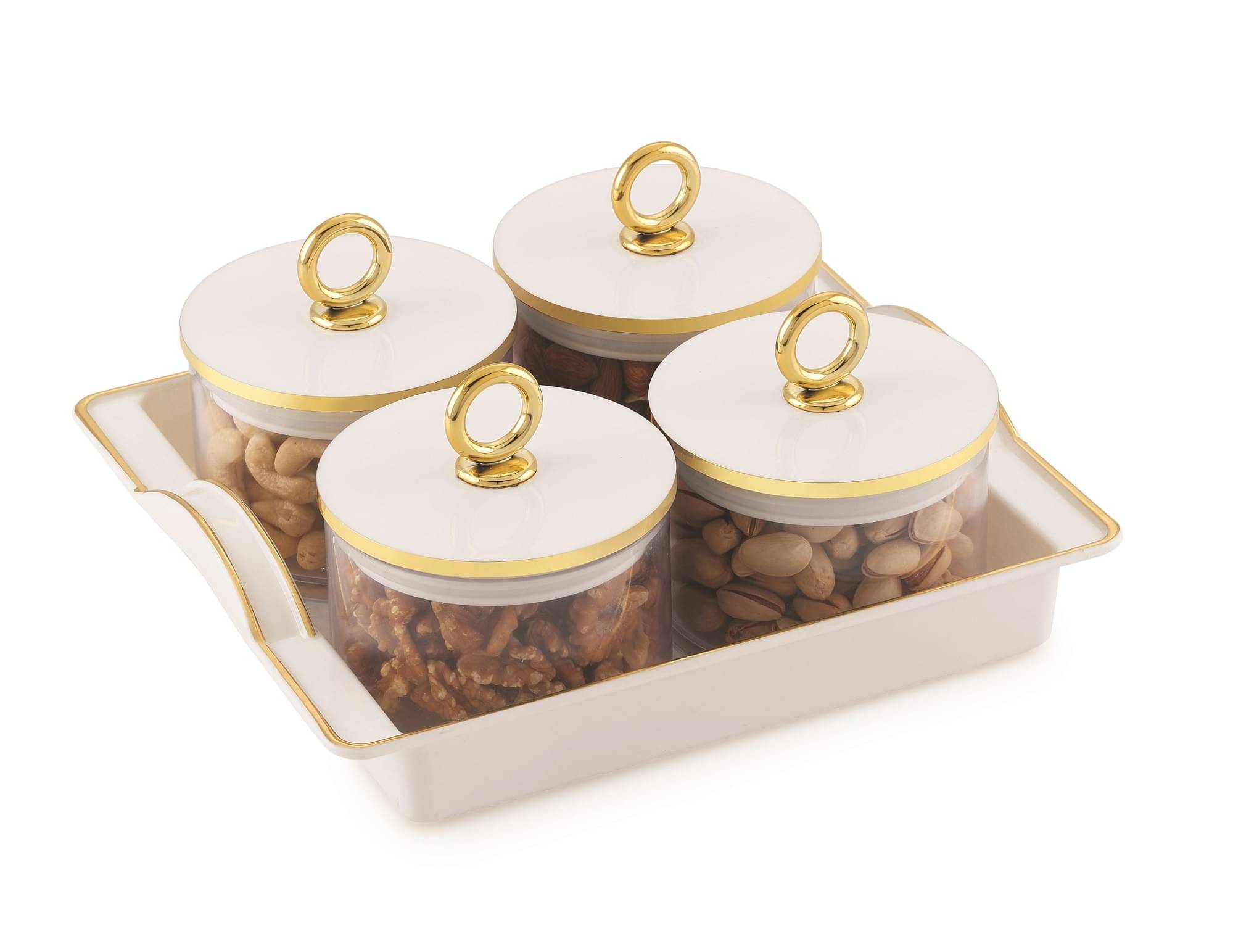     			SunLife Plastic White Multi-Purpose Container ( Set of 4 )