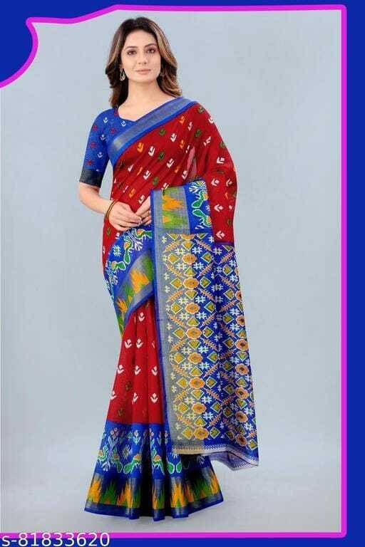     			Today Deal Art Silk Printed Saree With Unstitched Blouse Piece ( Pink )