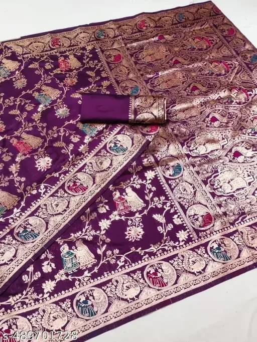 Today Deal Art Silk Woven Saree With Unstitched Blouse Piece ( Purple ) Today Deal Art Silk Woven Saree With Unstitched Blouse Piece ( Purple )