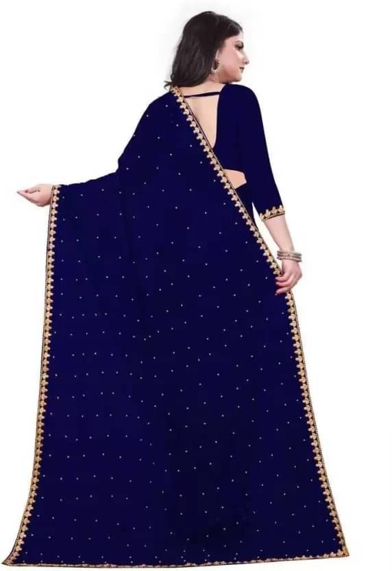     			Today Deal Lycra Printed Saree With Unstitched Blouse Piece ( Blue )