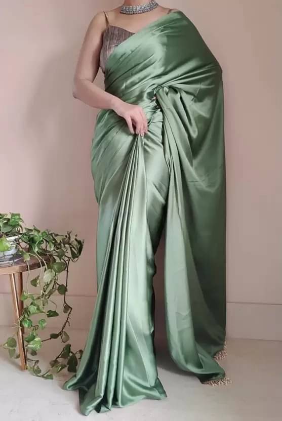 Today Deal Satin Solid Saree With Unstitched Blouse Piece ( Multicolor 9 ) Today Deal Satin Solid Saree With Unstitched Blouse Piece ( Multicolor 9 )