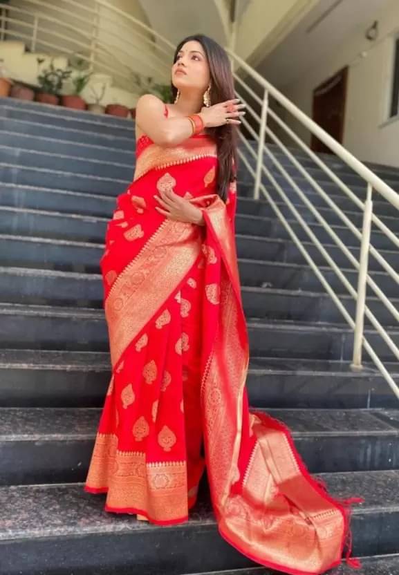 Today Deal Silk Woven Saree With Unstitched Blouse Piece ( Red ) Today Deal Silk Woven Saree With Unstitched Blouse Piece ( Red )