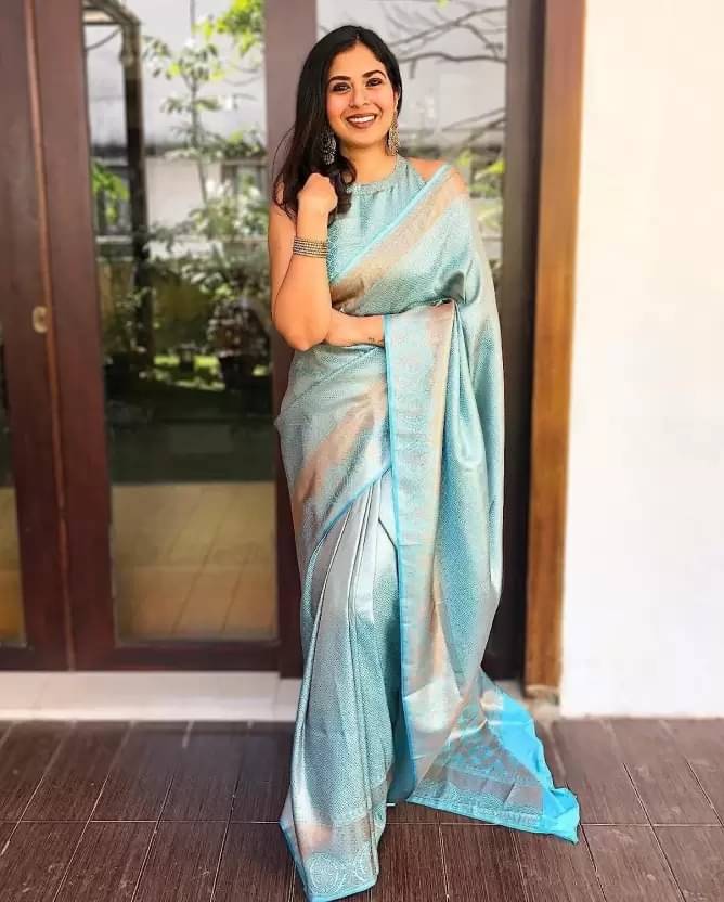 Today Deal Silk Woven Saree With Unstitched Blouse Piece ( Sky Blue ) Today Deal Silk Woven Saree With Unstitched Blouse Piece ( Sky Blue )