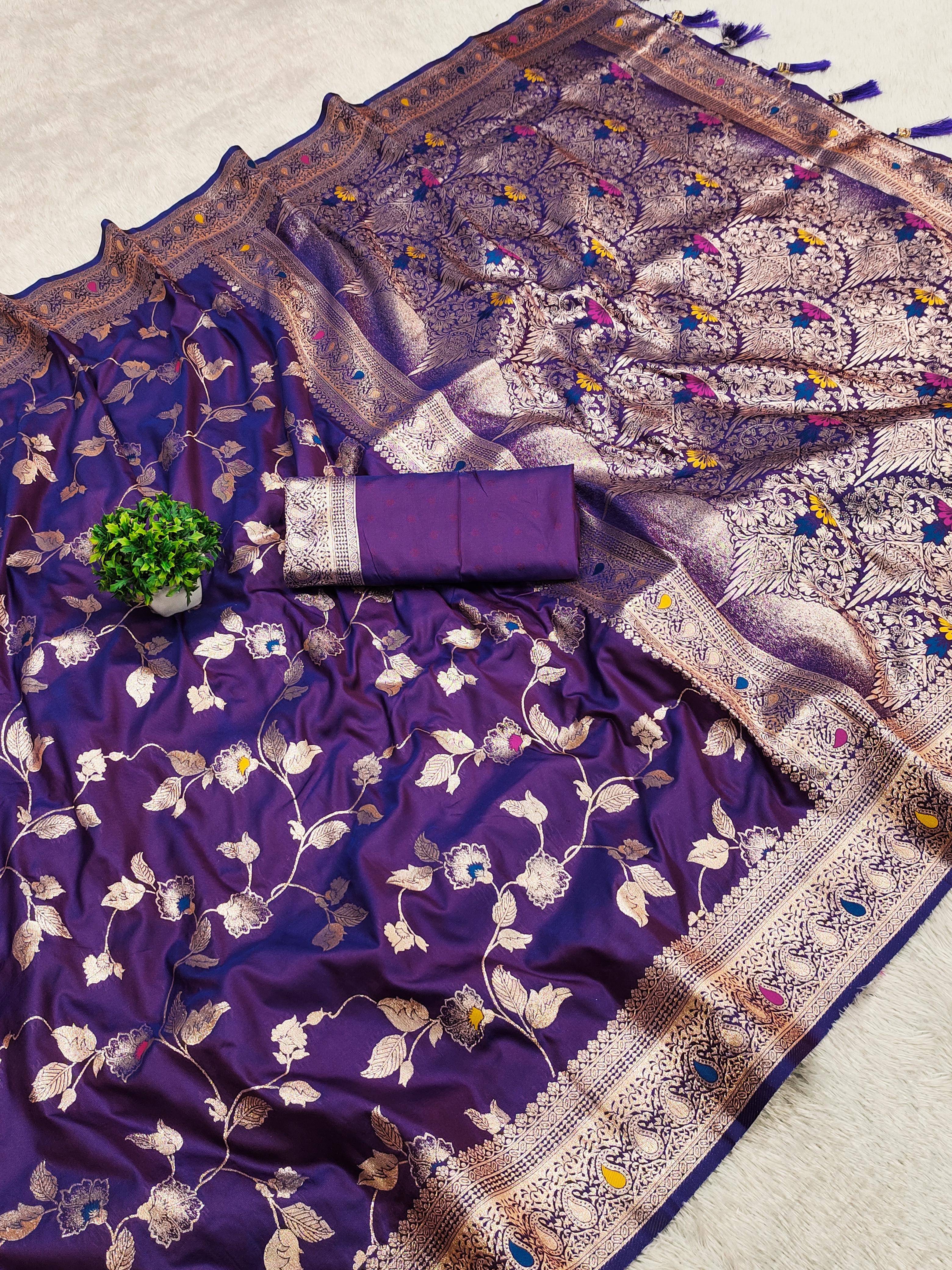 Today Deal Silk Woven Saree With Unstitched Blouse Piece ( Purple ) Today Deal Silk Woven Saree With Unstitched Blouse Piece ( Purple )