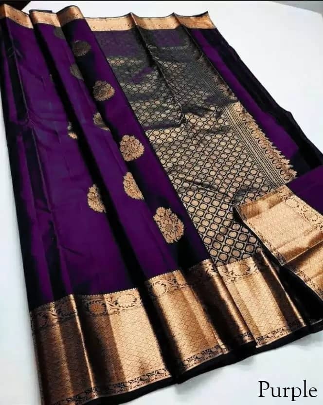 Today Deal Silk Woven Saree With Unstitched Blouse Piece ( Purple ) - Sarees | Buy online on ZillyBuy