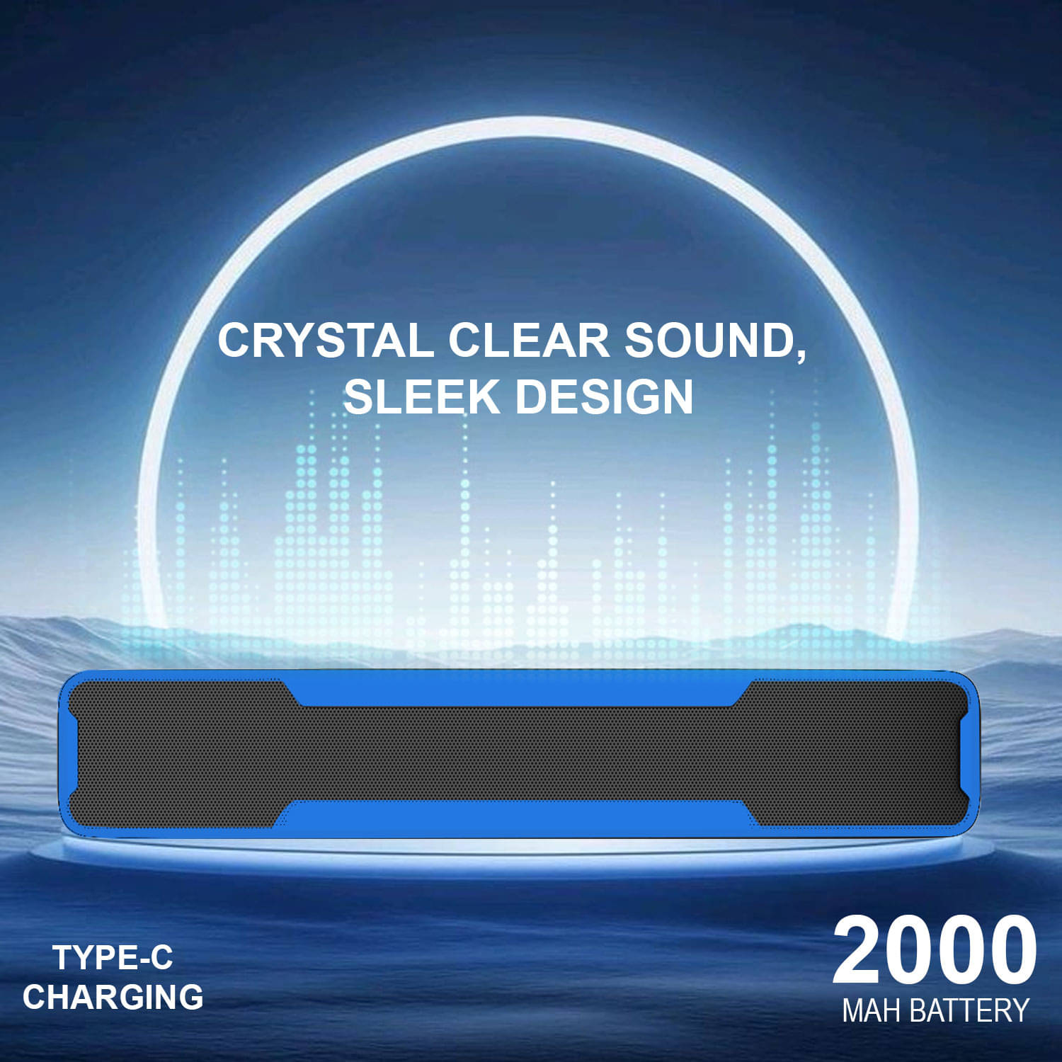     			V WORTEX TOP BAR 25 W Bluetooth Speaker Bluetooth v5.0 with USB,SD card Slot,Aux Playback Time 5 hrs Blue