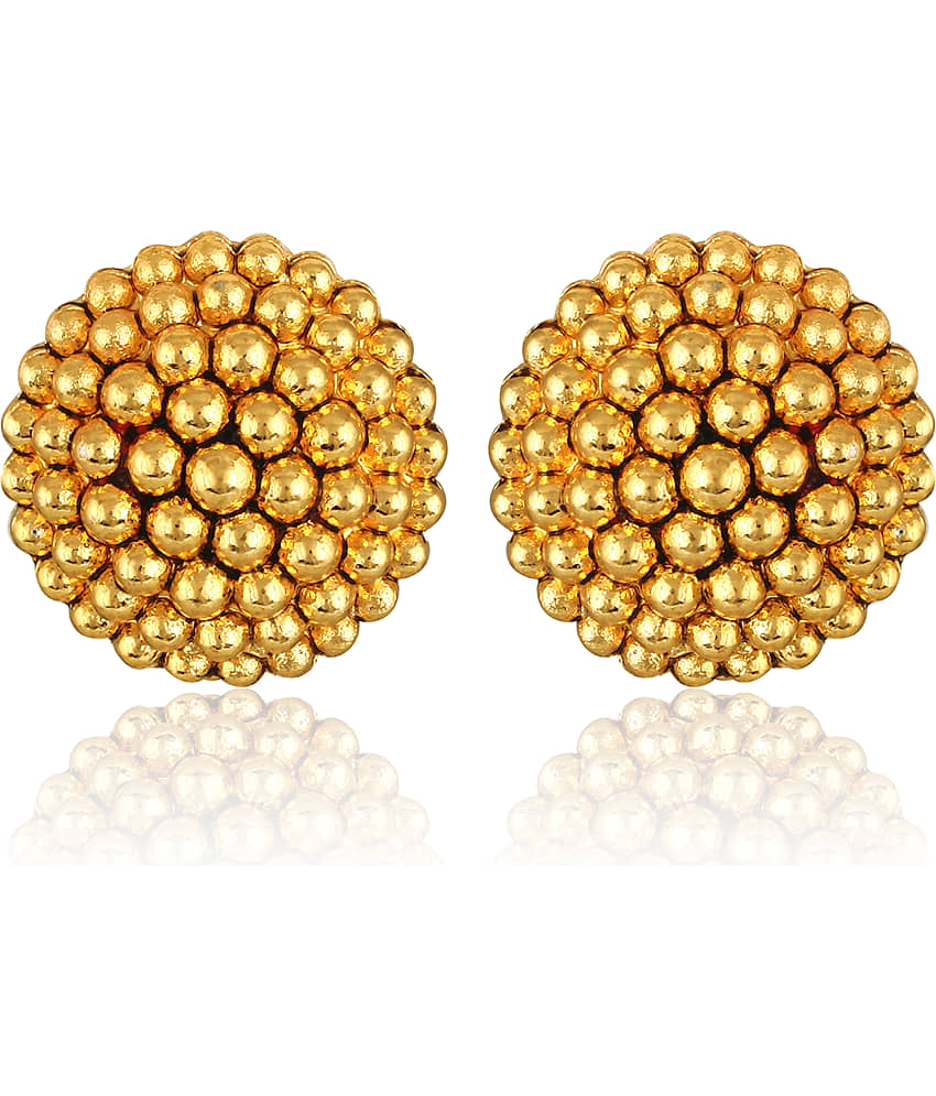 VIVASTRI Golden Stud Earrings ( Pack of 1 ) - Earrings | Buy online on ZillyBuy