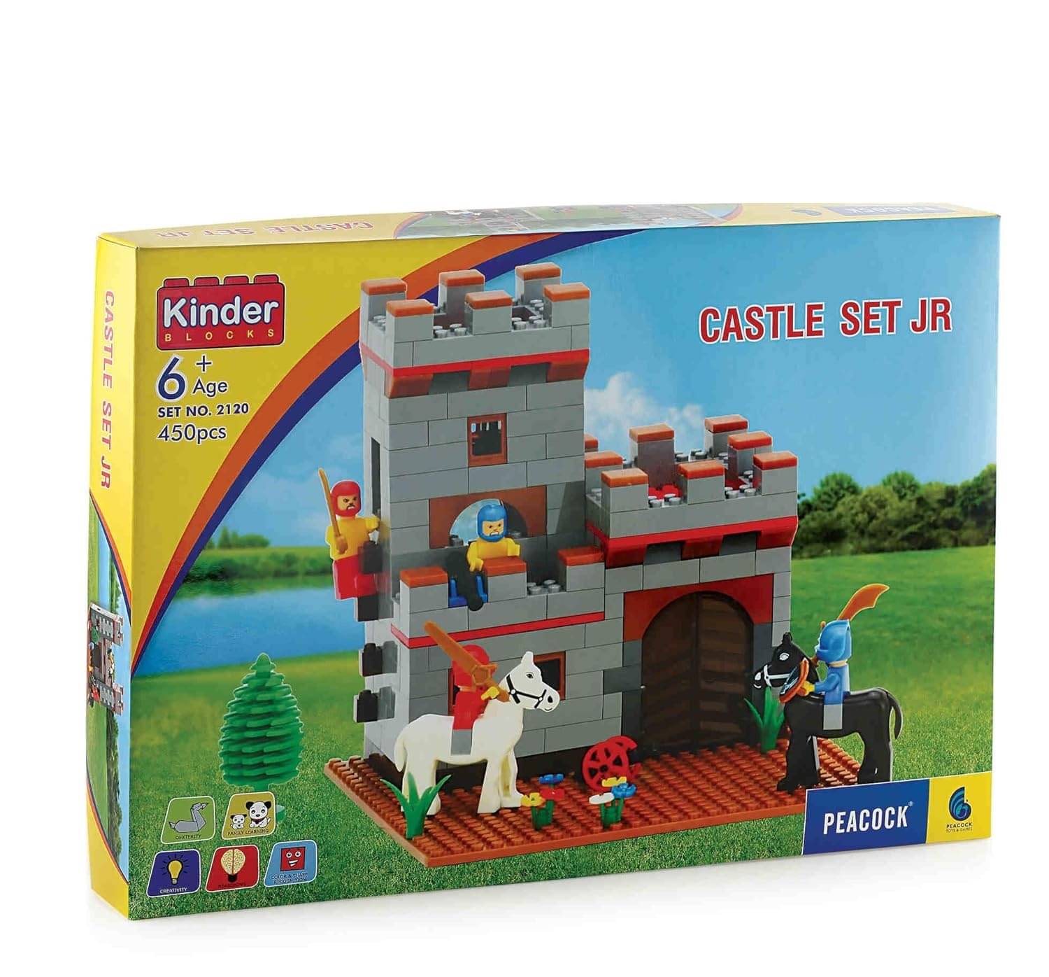YUIOP - Castle Jr Set - Interlocking Multicolor Building Blocks Set - 450 Pieces (Multicolor) YUIOP - Castle Jr Set - Interlocking Multicolor Building Blocks Set - 450 Pieces (Multicolor)