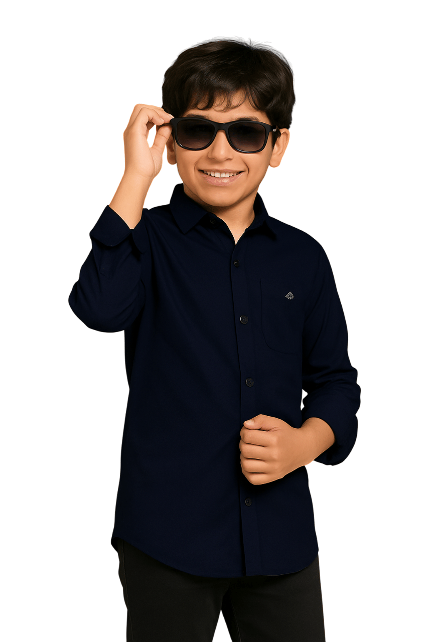 ZAKAR STYLE Pack of 1 Boys Cotton Blend Full Sleeves Shirt ( Blue ) ZAKAR STYLE Pack of 1 Boys Cotton Blend Full Sleeves Shirt ( Blue )