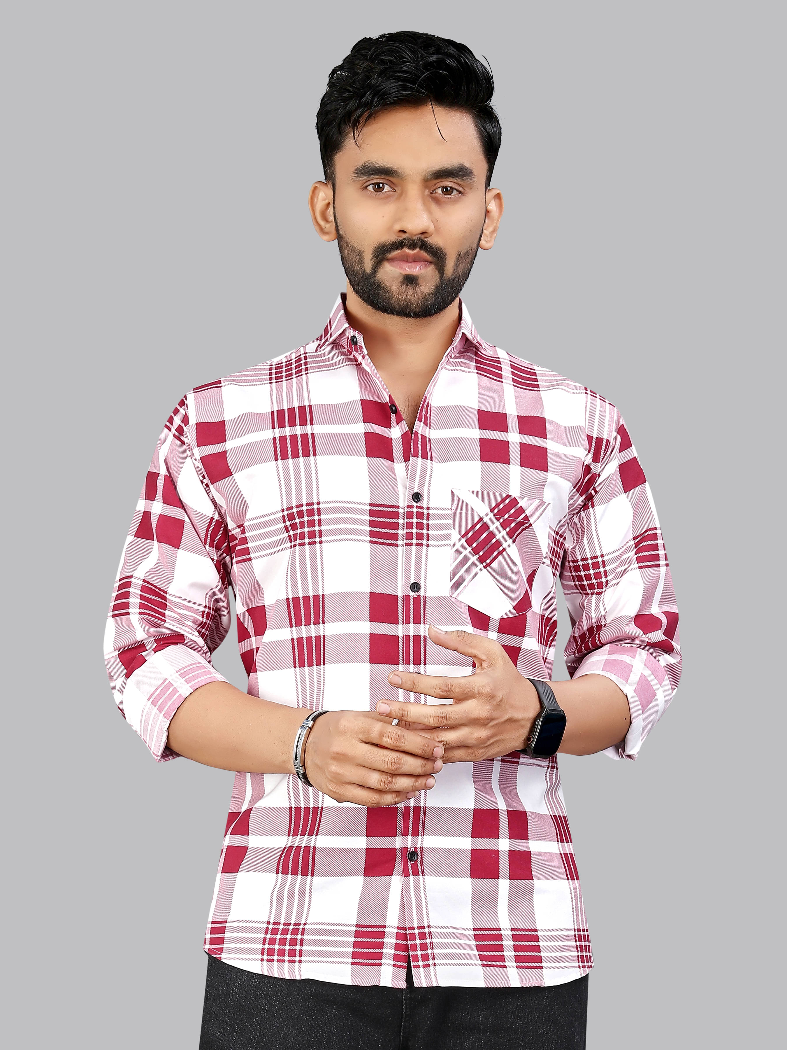     			allan peter 100% Cotton Regular Fit Checks Full Sleeves Men's Casual Shirt - Multicolor 3 ( Pack of 1 )