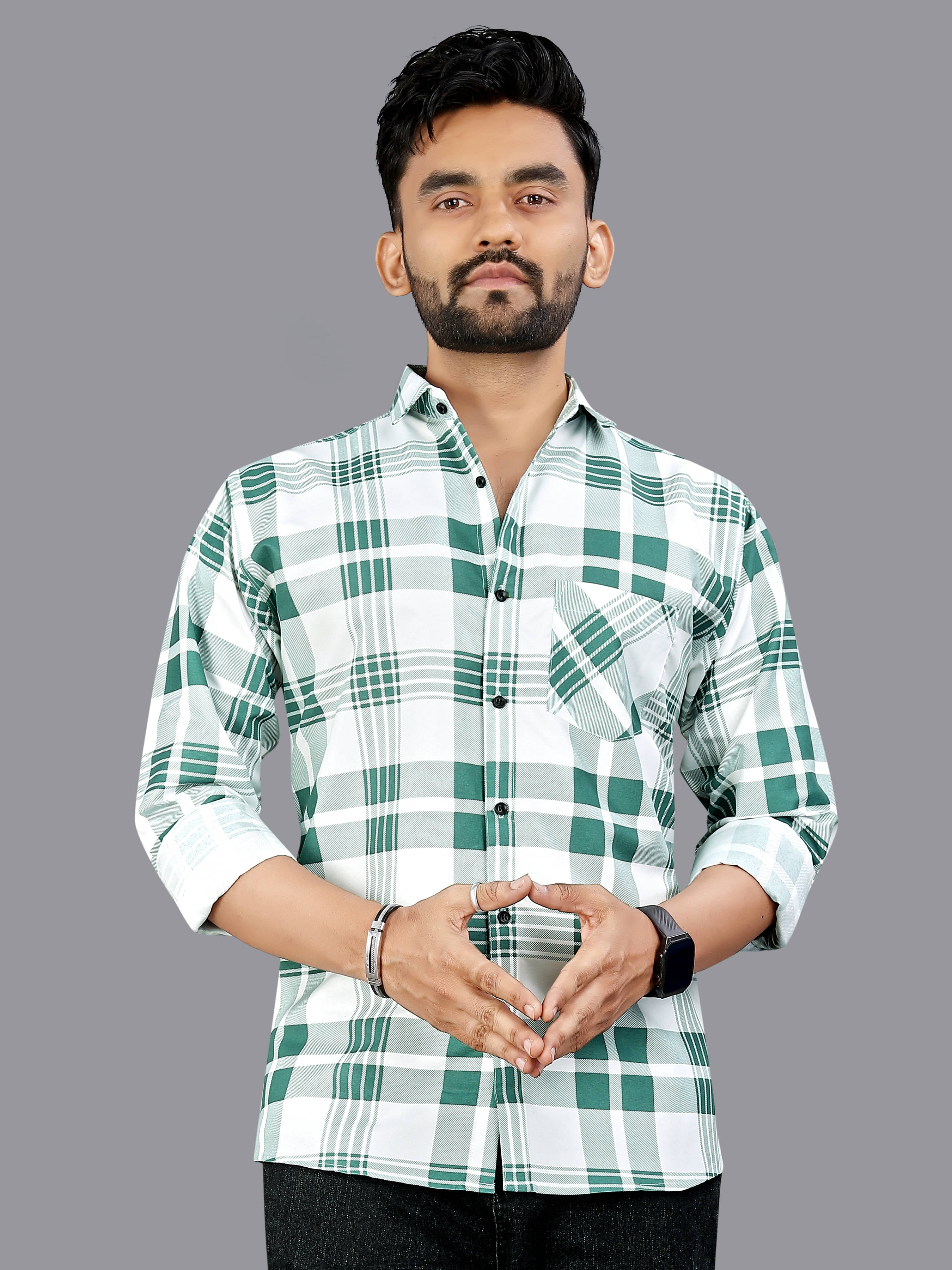     			allan peter 100% Cotton Regular Fit Checks Full Sleeves Men's Casual Shirt - Multicolor 5 ( Pack of 1 )