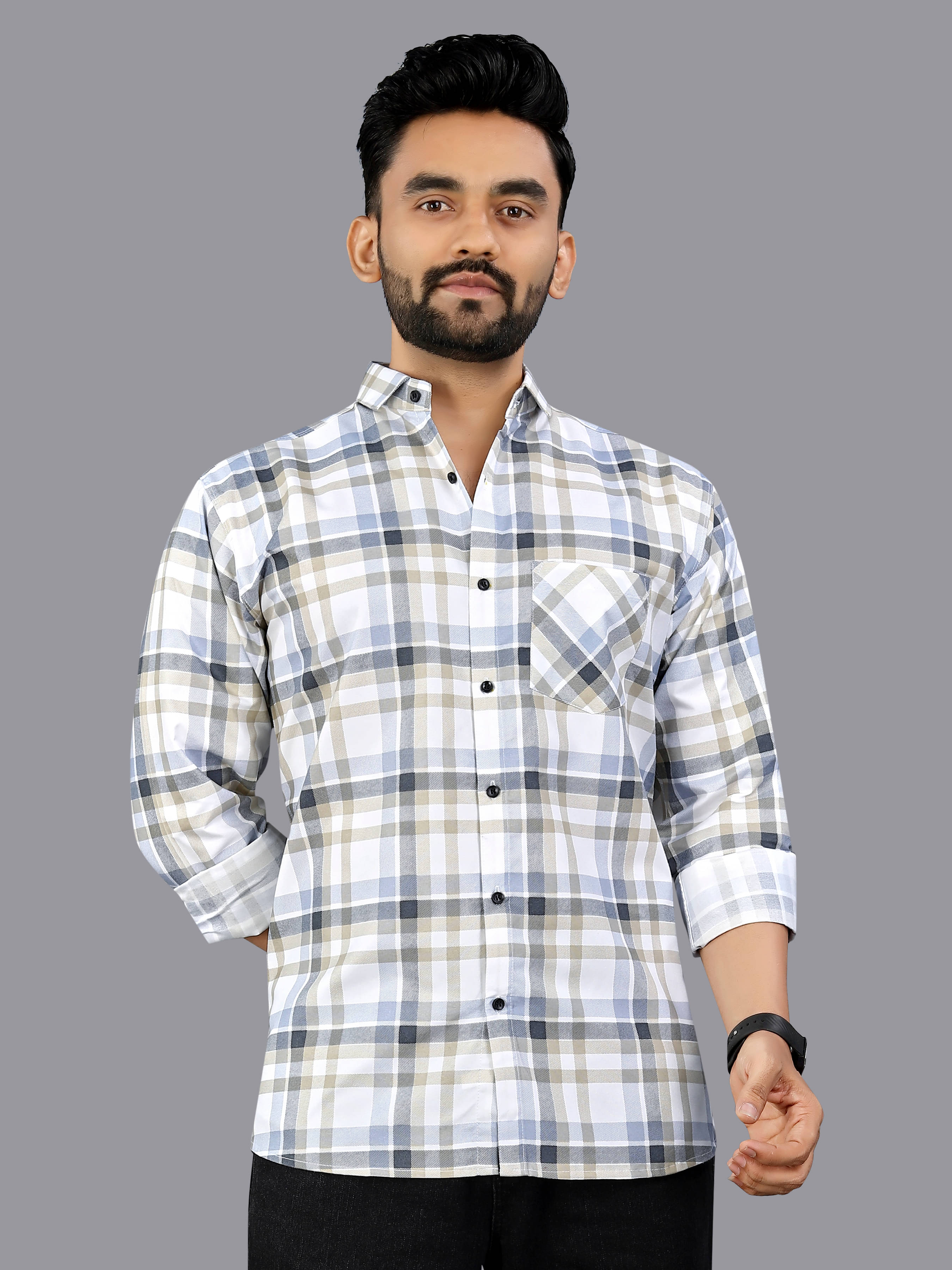 allan peter 100% Cotton Regular Fit Checks Full Sleeves Men's Casual Shirt - Multicolor 6 ( Pack of 1 ) allan peter 100% Cotton Regular Fit Checks Full Sleeves Men's Casual Shirt - Multicolor 6 ( Pack of 1 )