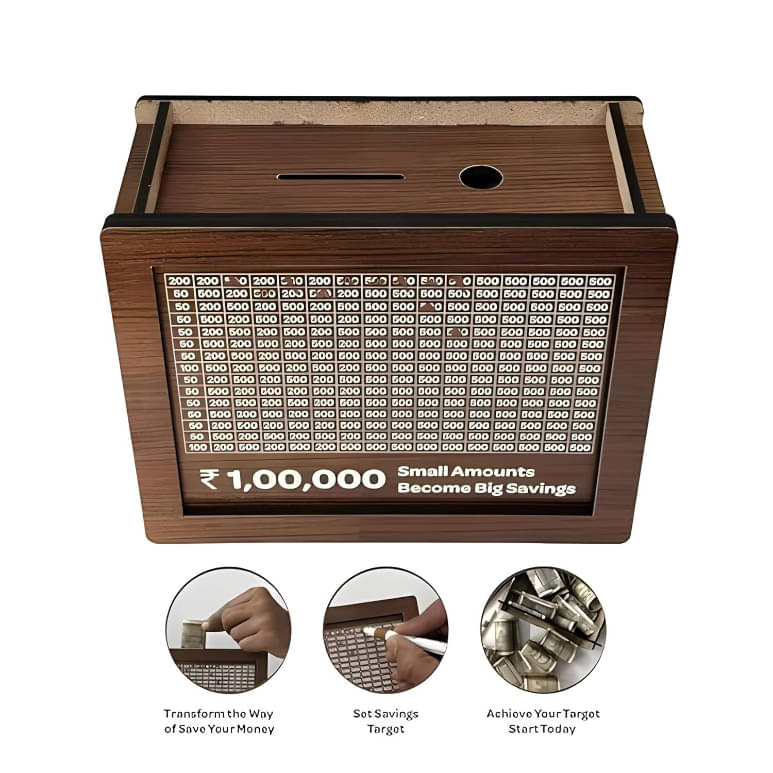 anmolg Engineered Wood Brown Piggy Bank ( Pack of 1 ) anmolg Engineered Wood Brown Piggy Bank ( Pack of 1 )