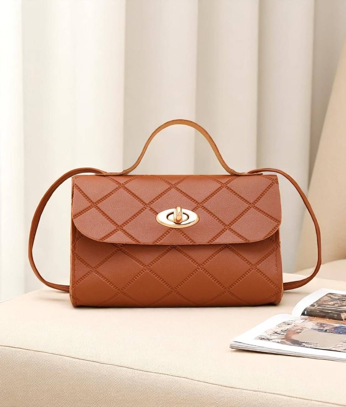    			gufrina Sling Bag PU Set of 1 ( Brown )