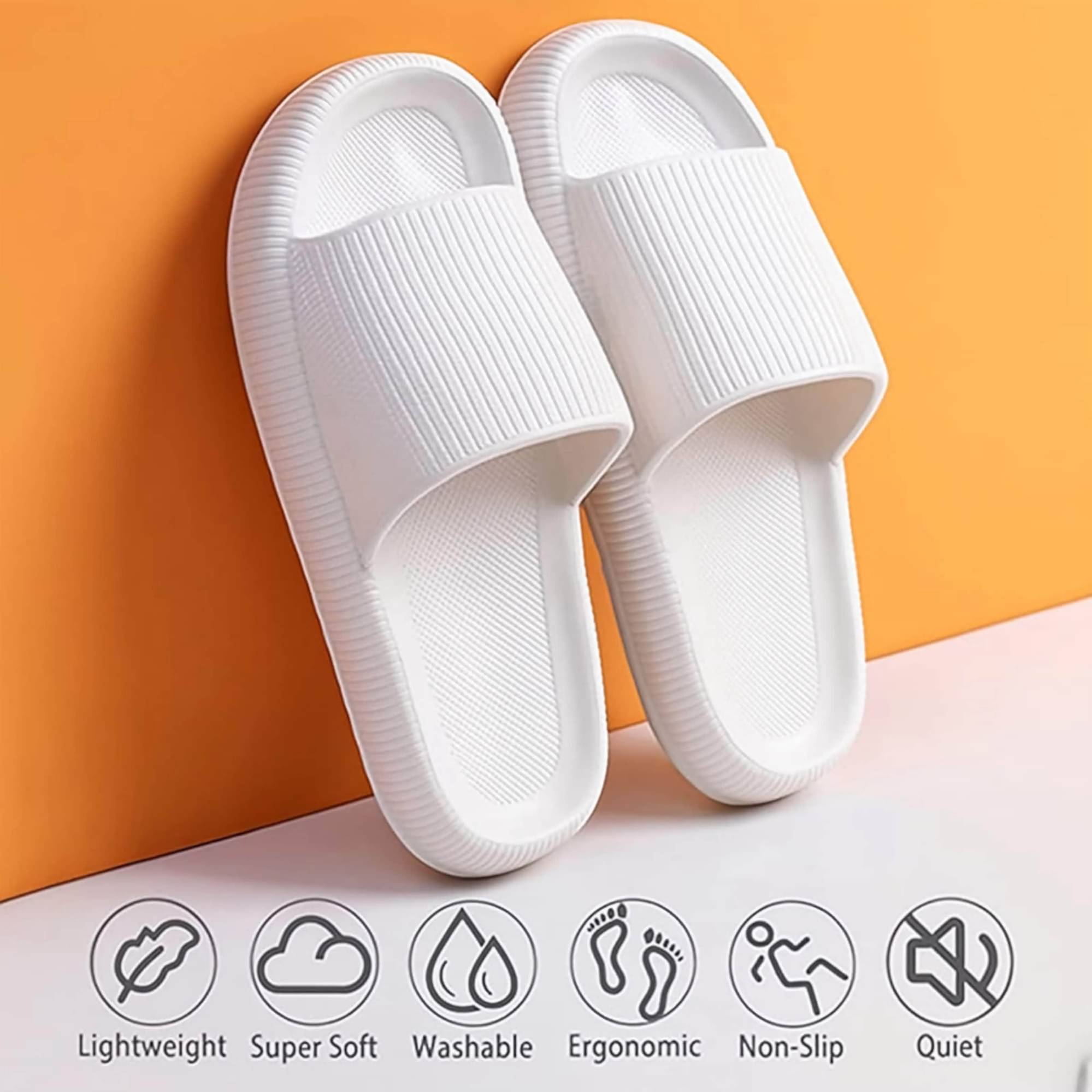     			rishXation White Men's Slide Flip Flop