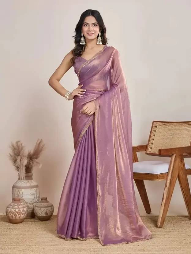supalee Tex Chiffon Solid Uppada saree With Unstitched Blouse Piece ( Lavender ) supalee Tex Chiffon Solid Uppada saree With Unstitched Blouse Piece ( Lavender )