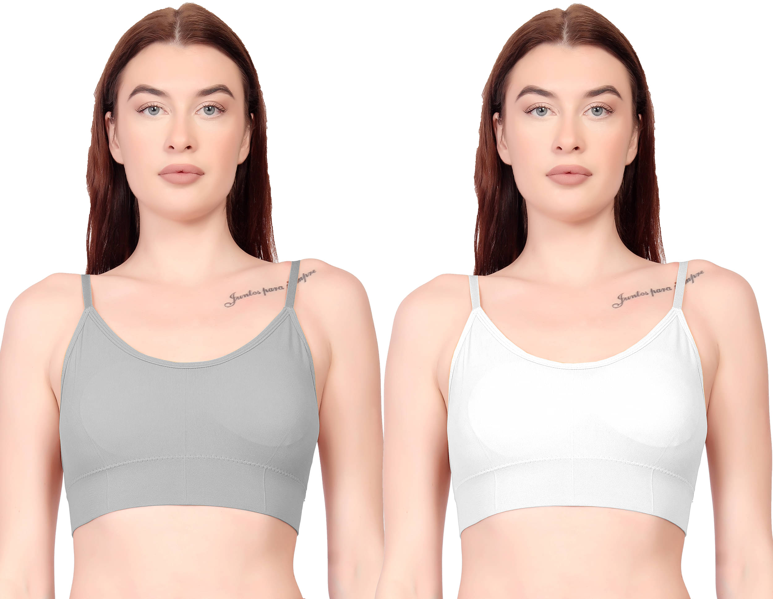 3Mads Pack of 2 Cotton Lightly Padded Cami bra For Women ( Multicolor5 ) 3Mads Pack of 2 Cotton Lightly Padded Cami bra For Women ( Multicolor5 )