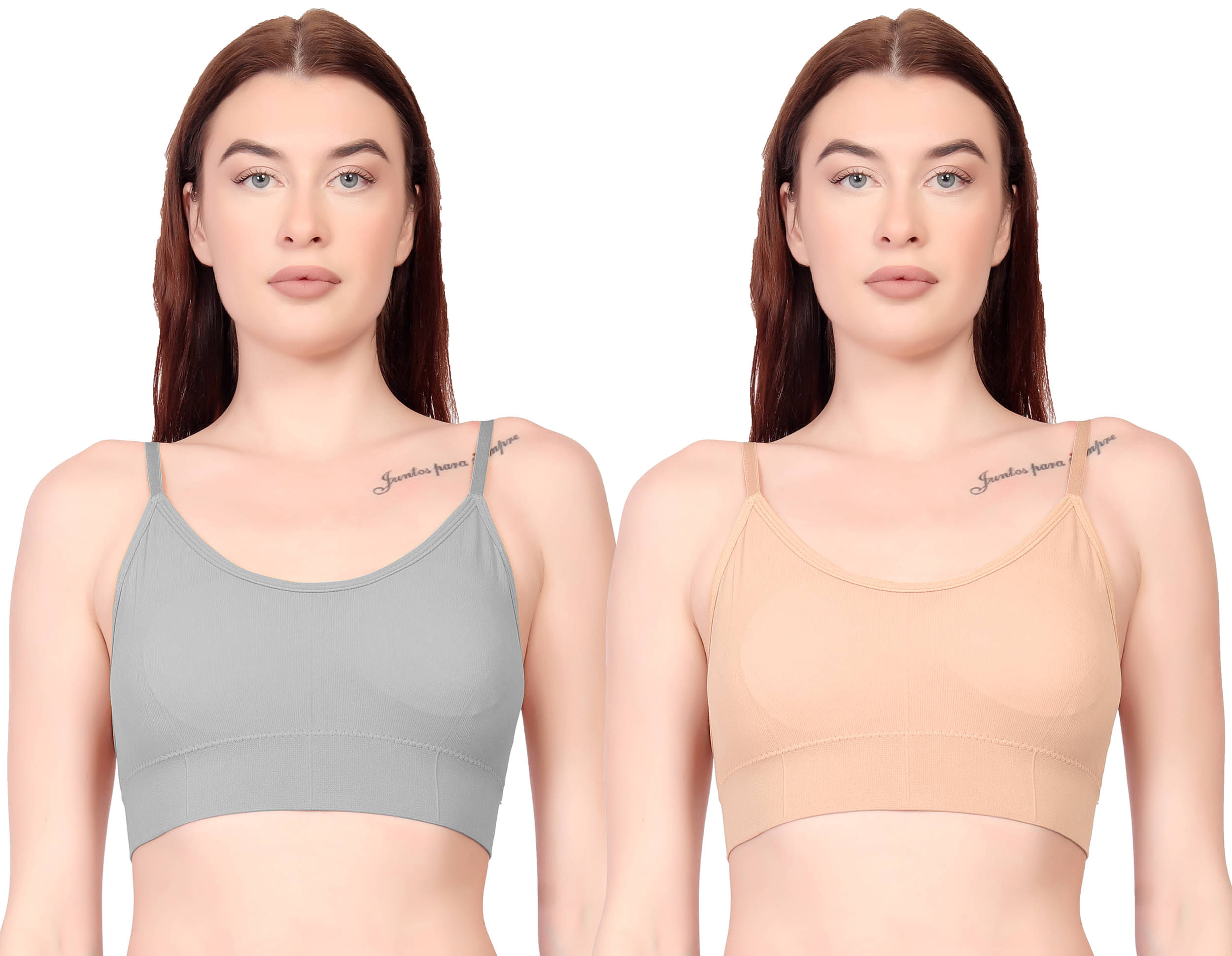 3Mads Pack of 2 Cotton Lightly Padded Cami bra For Women ( Multicolor4 )     			3Mads Pack of 2 Cotton Lightly Padded Cami bra For Women ( Multicolor4 )