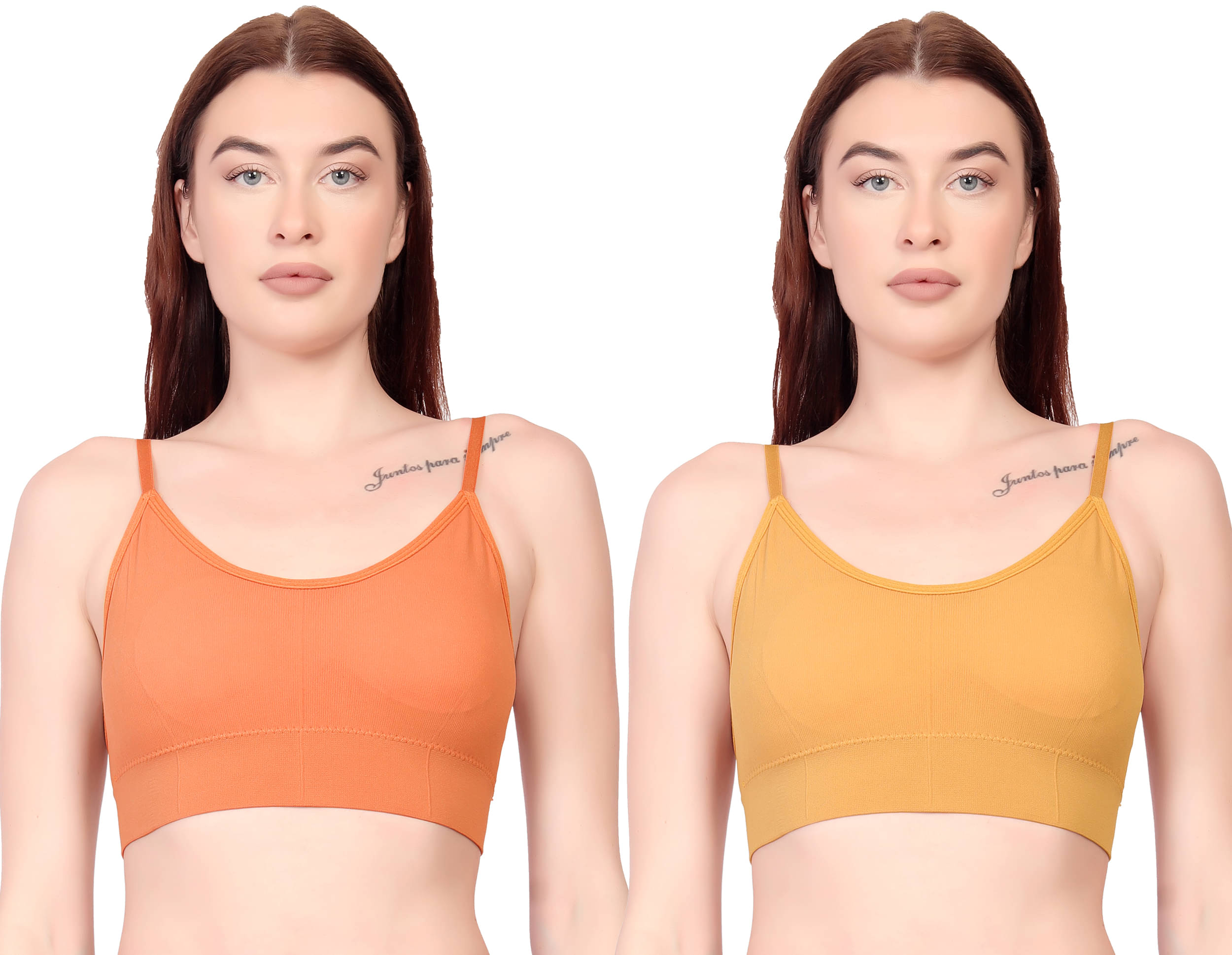     			3Mads Pack of 2 Cotton Lightly Padded Cami bra For Women ( Multicolor12 )
