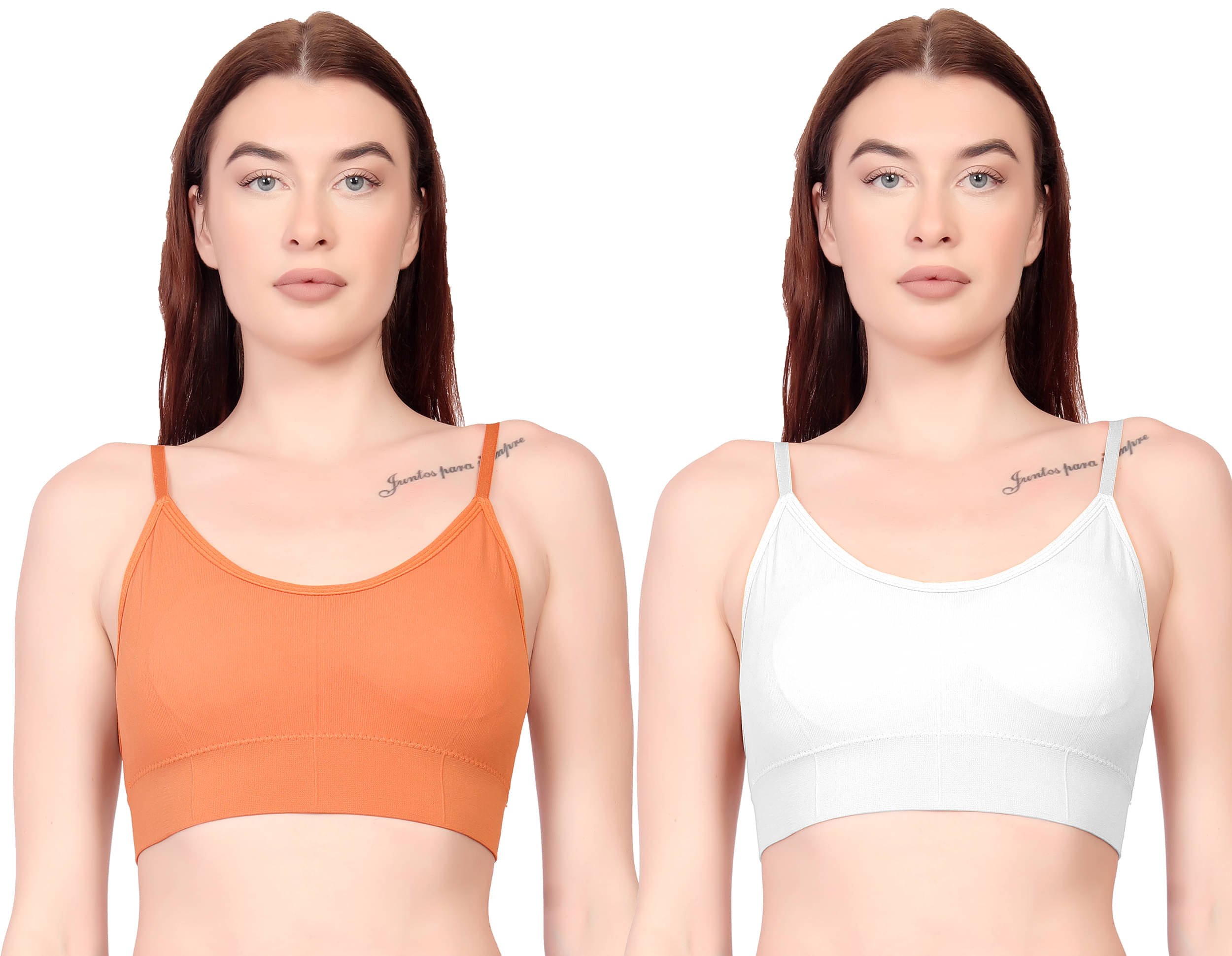 3Mads Pack of 2 Cotton Lightly Padded Cami bra For Women ( Multicolor11 )     			3Mads Pack of 2 Cotton Lightly Padded Cami bra For Women ( Multicolor11 )