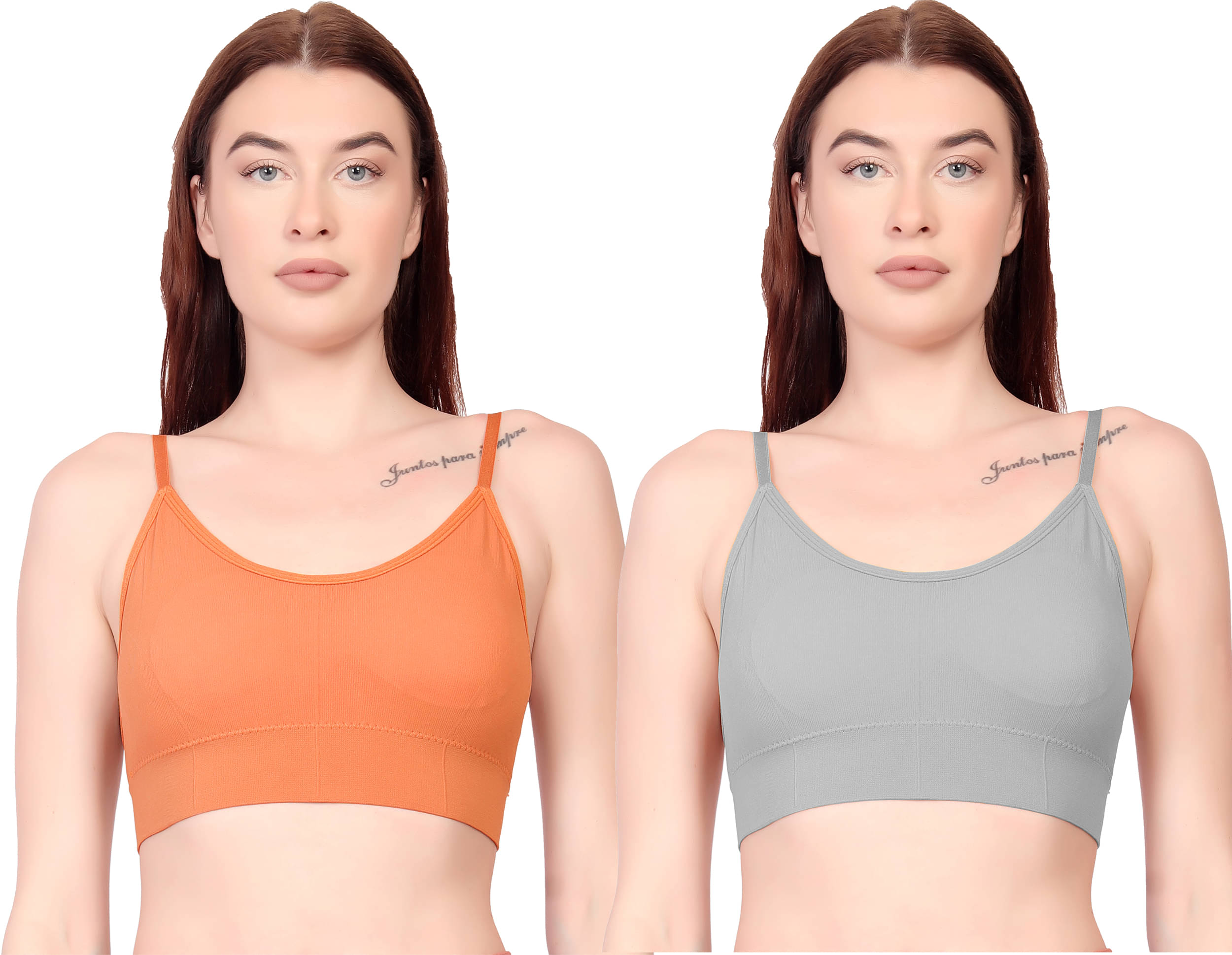3Mads Pack of 2 Cotton Lightly Padded Cami bra For Women ( Multicolor8 ) 3Mads Pack of 2 Cotton Lightly Padded Cami bra For Women ( Multicolor8 )