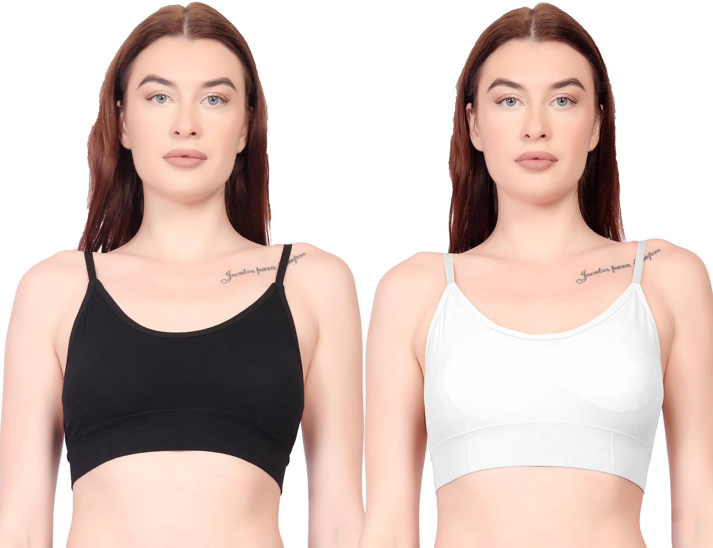 3Mads Pack of 2 Cotton Lightly Padded Cami bra For Women ( Multicolor5 ) 3Mads Pack of 2 Cotton Lightly Padded Cami bra For Women ( Multicolor5 )