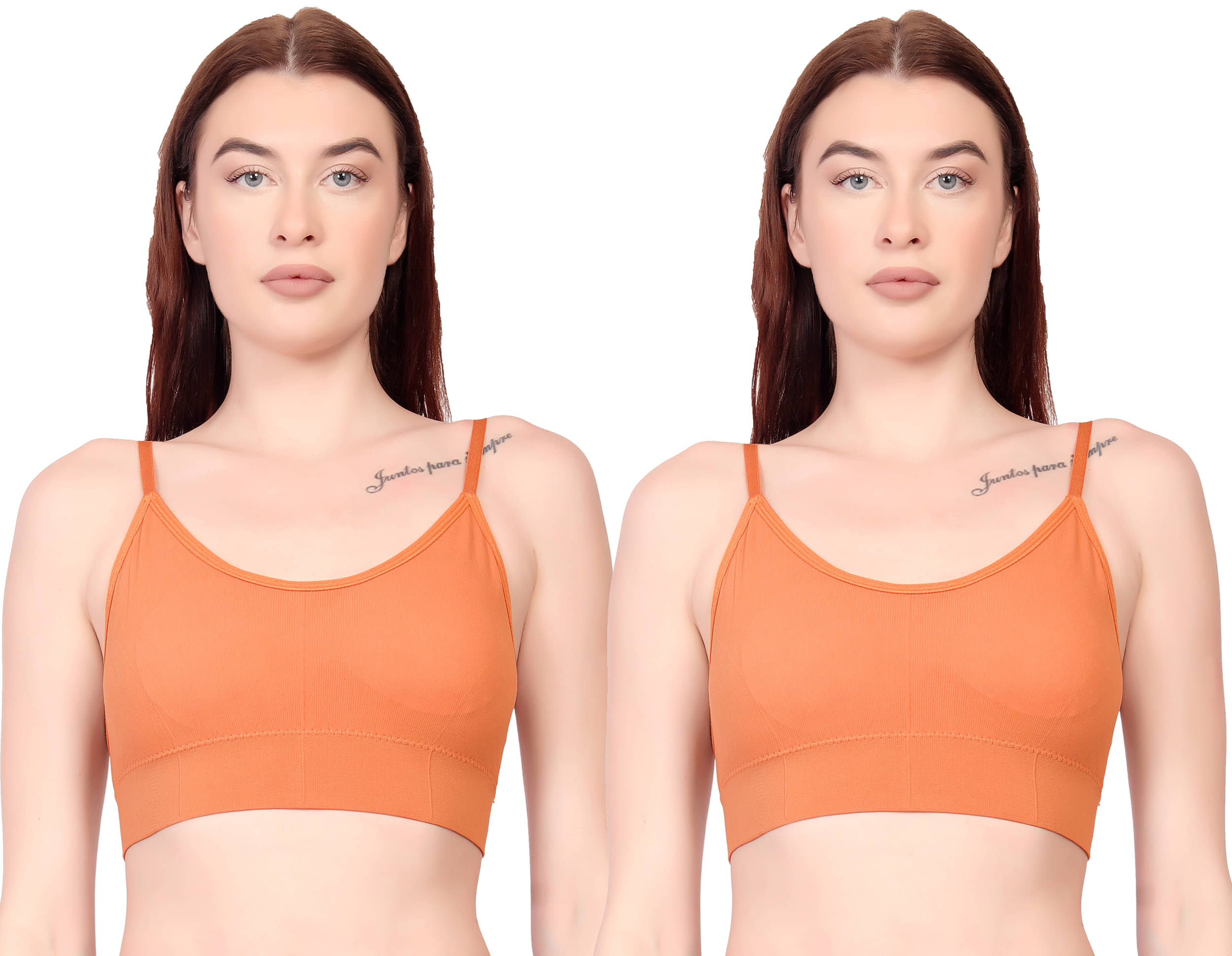 3Mads Pack of 2 Cotton Lightly Padded Cami bra For Women ( Brown ) 3Mads Pack of 2 Cotton Lightly Padded Cami bra For Women ( Brown )
