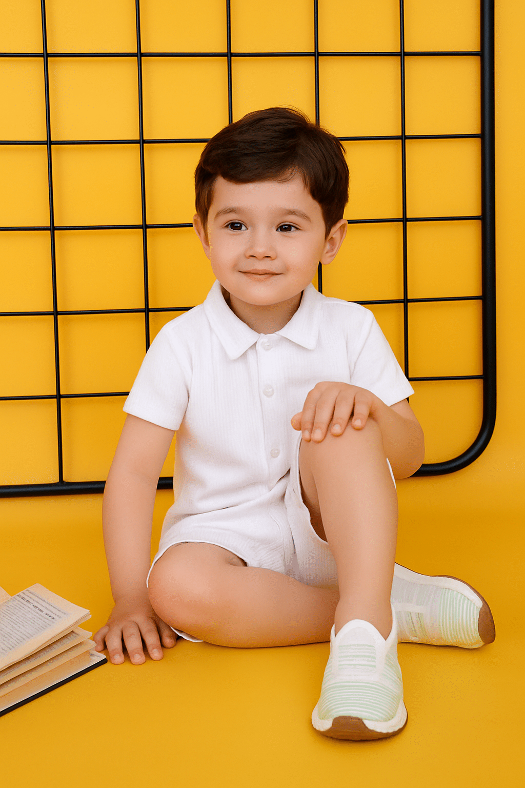     			ALY JOHN Pack of 1 Baby Boys Cotton Shirt & Pants Set ( White )