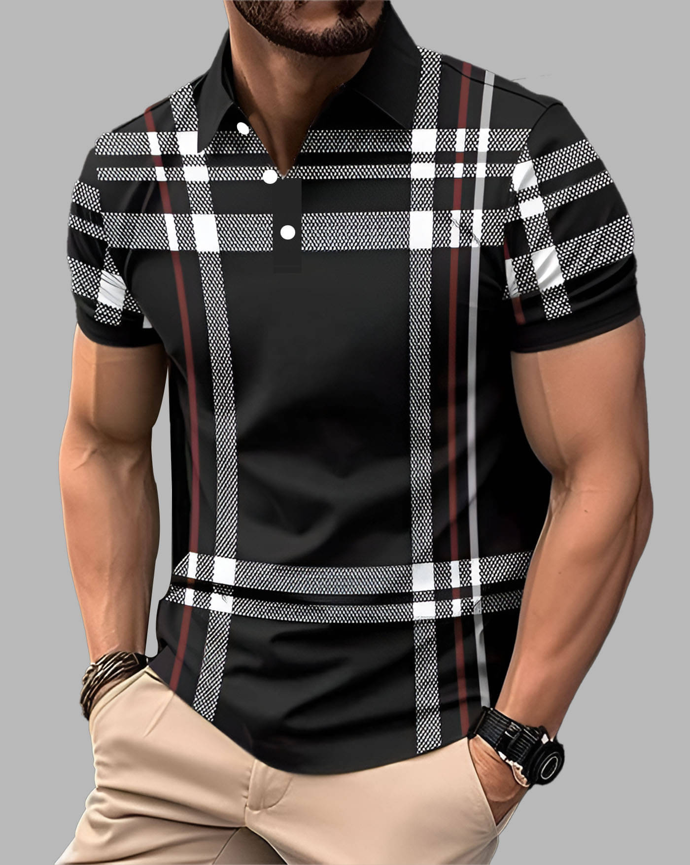 AOOSH Men Cotton Blend Regular Fit Printed Polo T Shirt ( Black ) AOOSH Men Cotton Blend Regular Fit Printed Polo T Shirt ( Black )