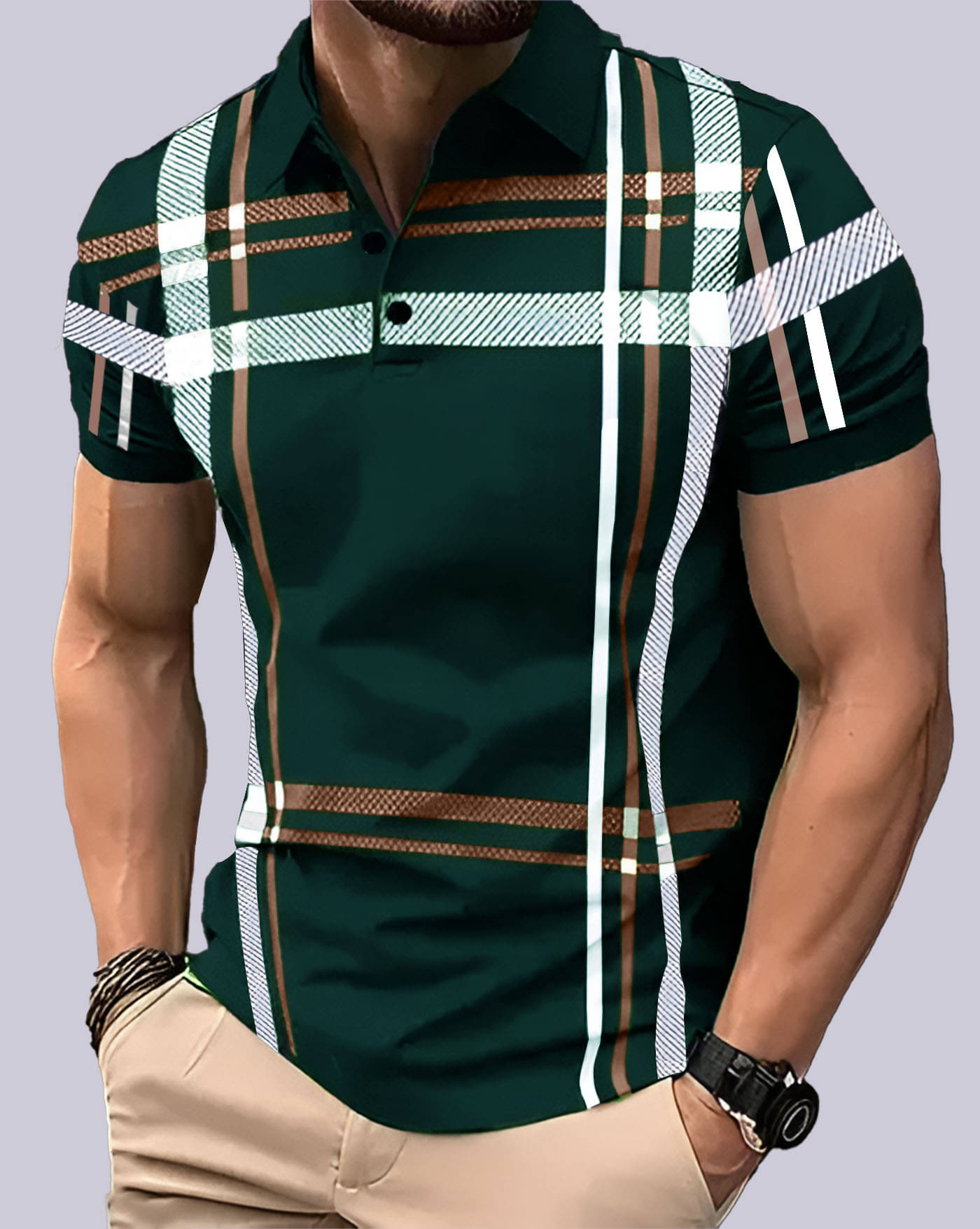 AOOSH Men Cotton Blend Regular Fit Printed Polo T Shirt ( Multicolor3 )     			AOOSH Men Cotton Blend Regular Fit Printed Polo T Shirt ( Multicolor3 )