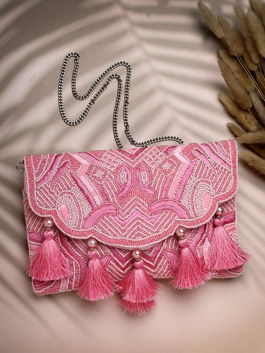 Anekaant Handbags Accessories Fabric Set of 1 ( Pink ) - Handbags | Buy online on ZillyBuy