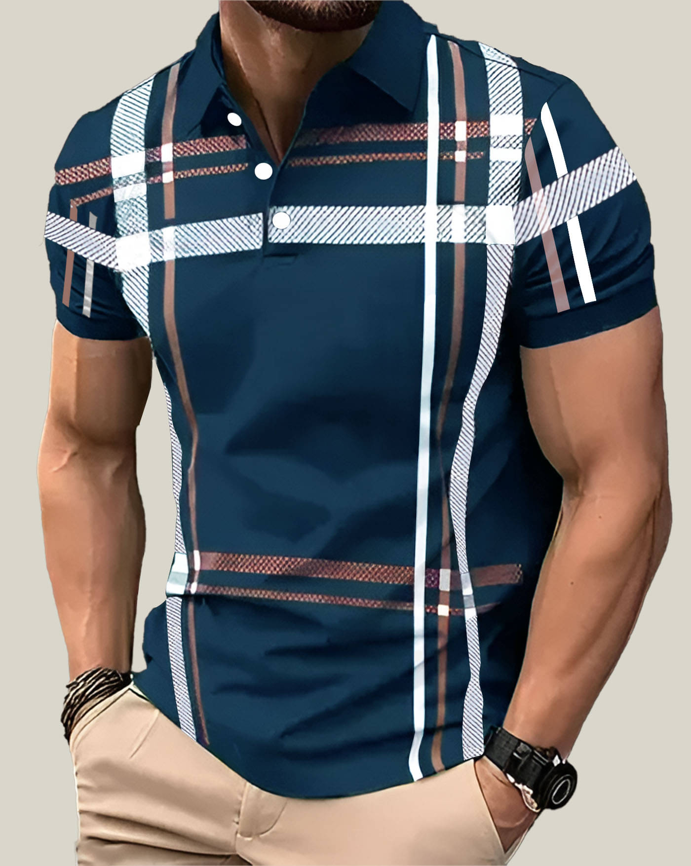     			ENITOR Men Cotton Blend Regular Fit Printed Polo T Shirt ( Teal Blue )