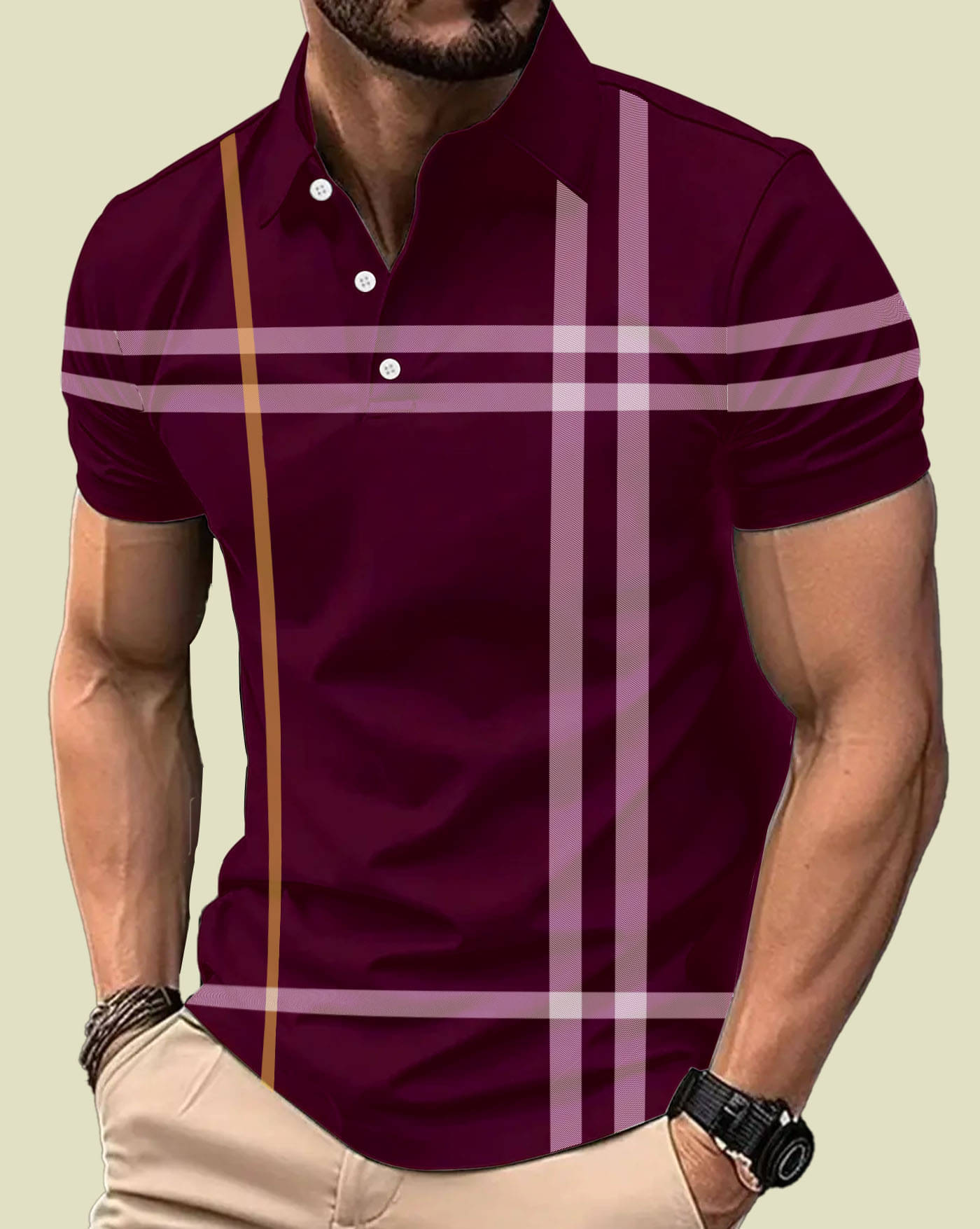     			ENITOR Men Cotton Blend Regular Fit Printed Polo T Shirt ( Maroon )