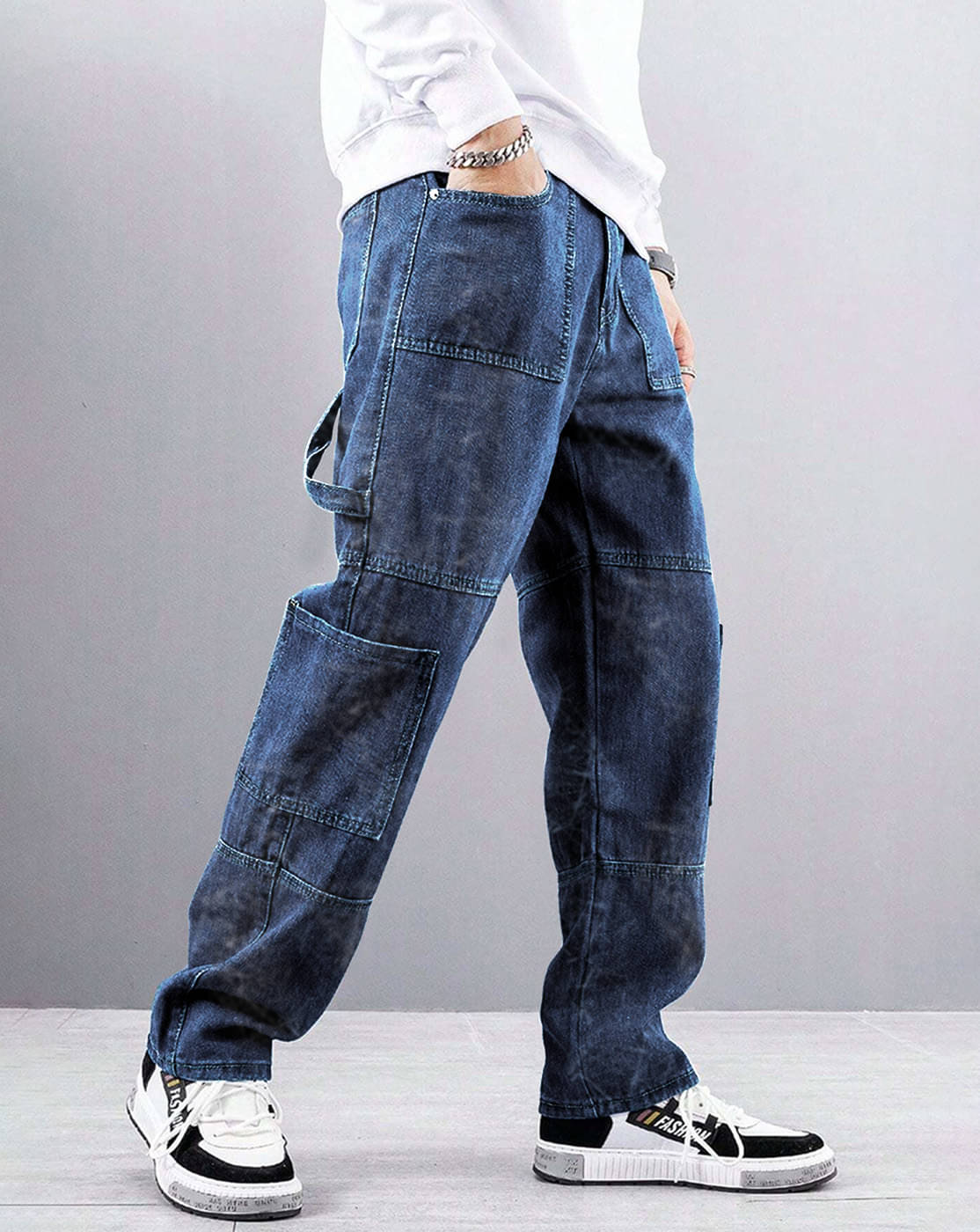 Eyebogler Relaxed Washed Men's Jeans - Navy Blue ( Pack of 1 )     			Eyebogler Relaxed Washed Men's Jeans - Navy Blue ( Pack of 1 )