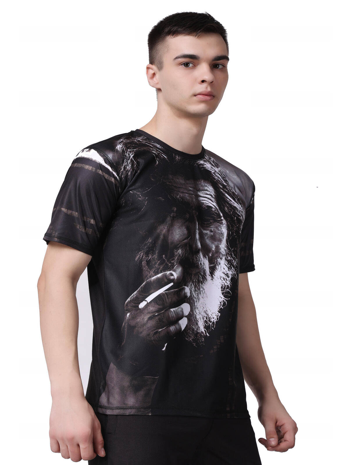     			FLIRTY SOUL Men Polyester Regular Fit Printed T-Shirt ( BLACK )
