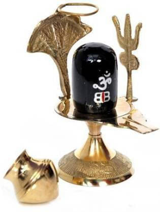     			Fashion Bizz Pure Brass Shiva Lingam Pooja Decorative Showpiece - 8 cm Pure Brass Shivling