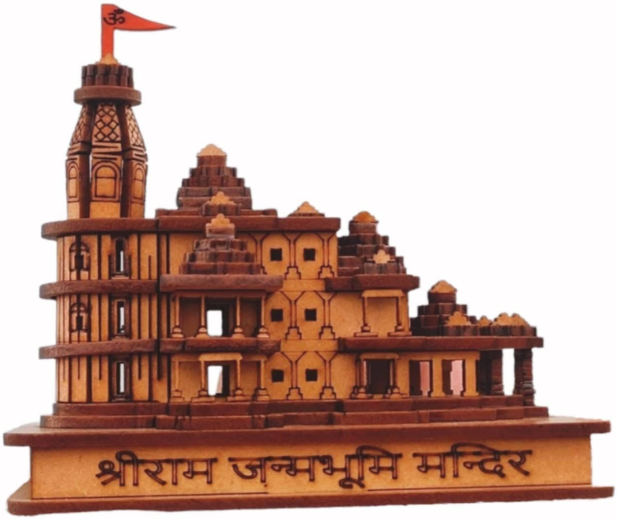Fashion Bizz Ram Mandir Ayodha 3D Model Wood Temple Decorative Showpiece - 10 cm Fashion Bizz Ram Mandir Ayodha 3D Model Wood Temple Decorative Showpiece - 10 cm