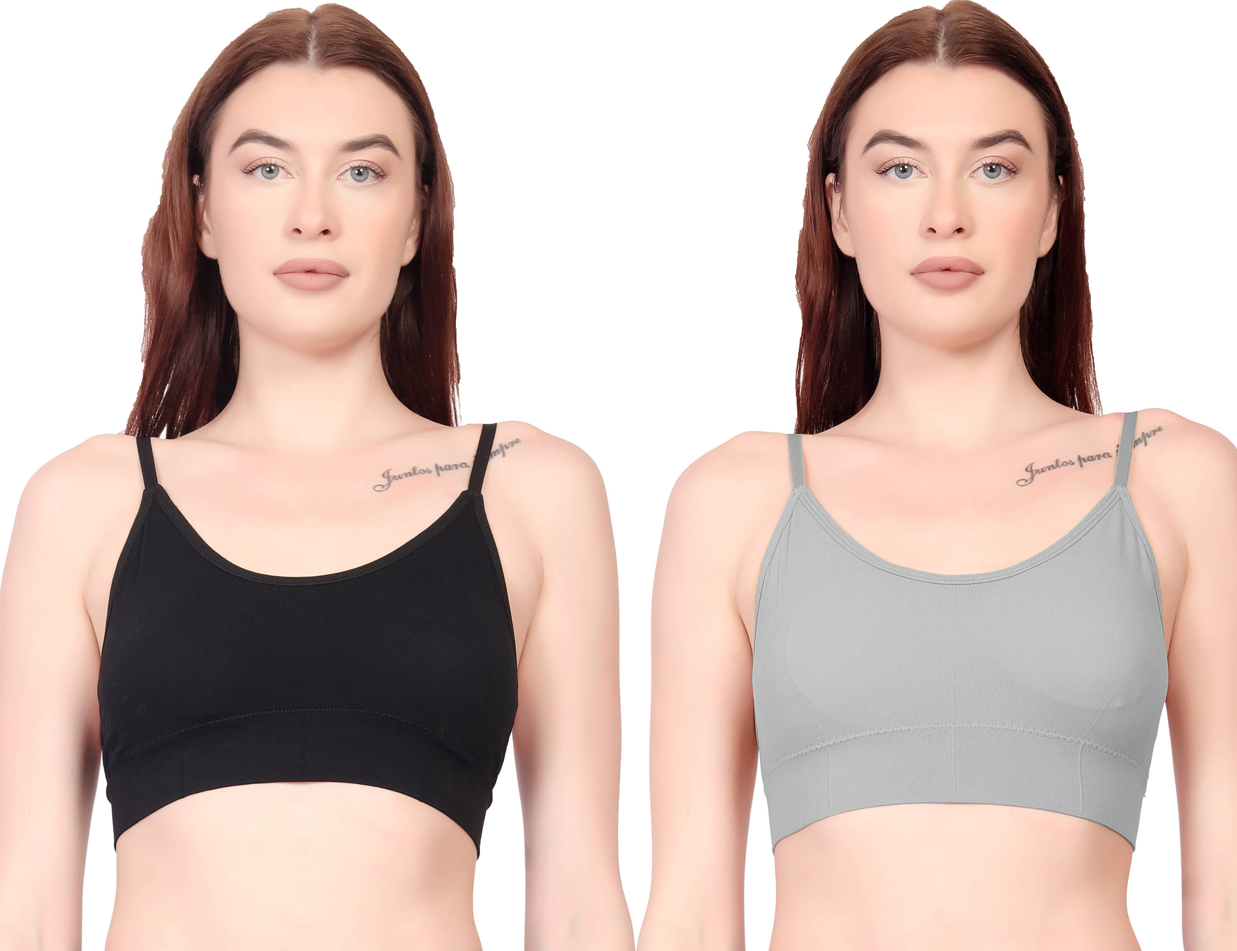 Flenzy Pack of 2 Cotton Lightly Padded Cami bra For Women ( Multicolor2 ) Flenzy Pack of 2 Cotton Lightly Padded Cami bra For Women ( Multicolor2 )