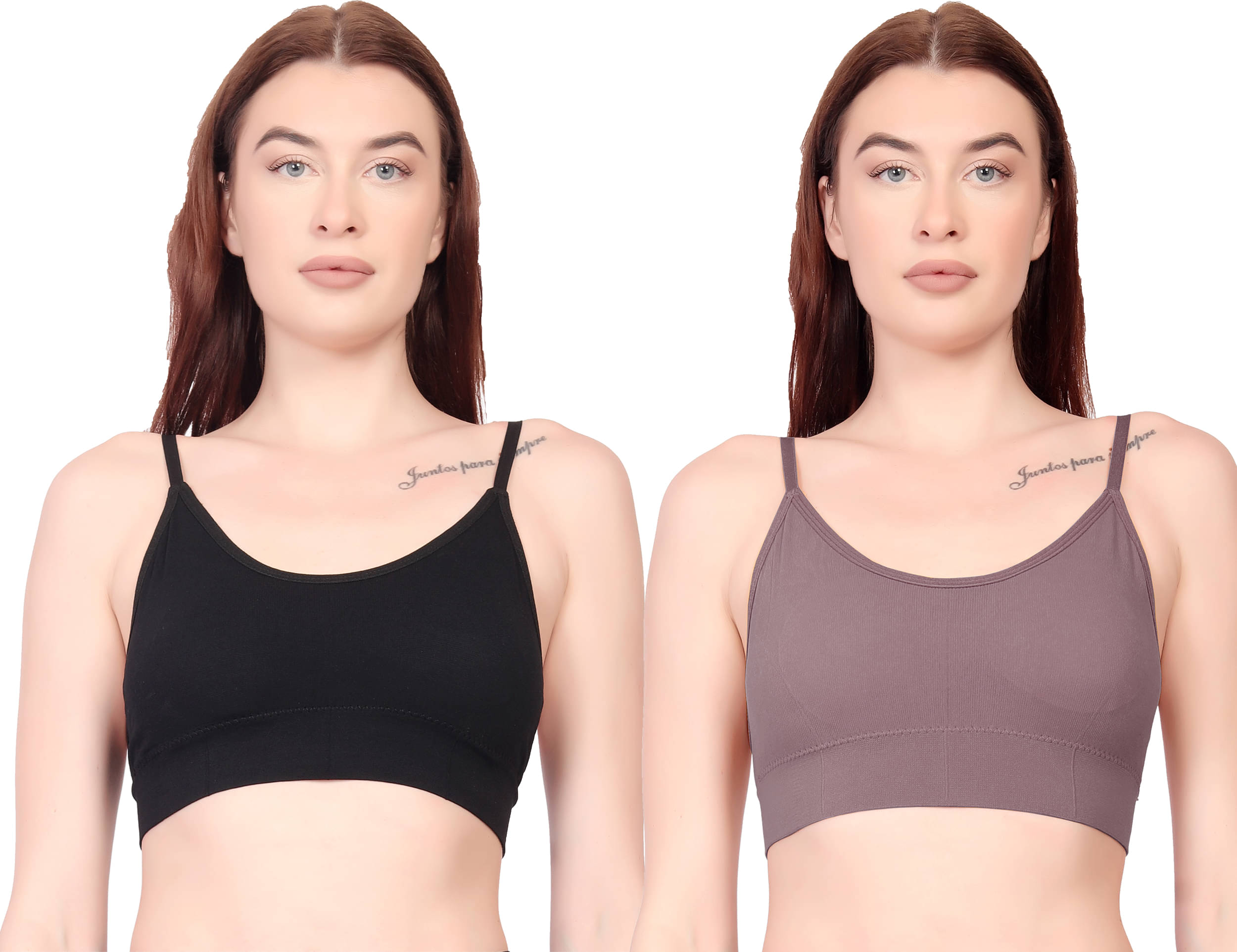 Flenzy Pack of 2 Cotton Lightly Padded Cami bra For Women ( Multicolor3 ) Flenzy Pack of 2 Cotton Lightly Padded Cami bra For Women ( Multicolor3 )