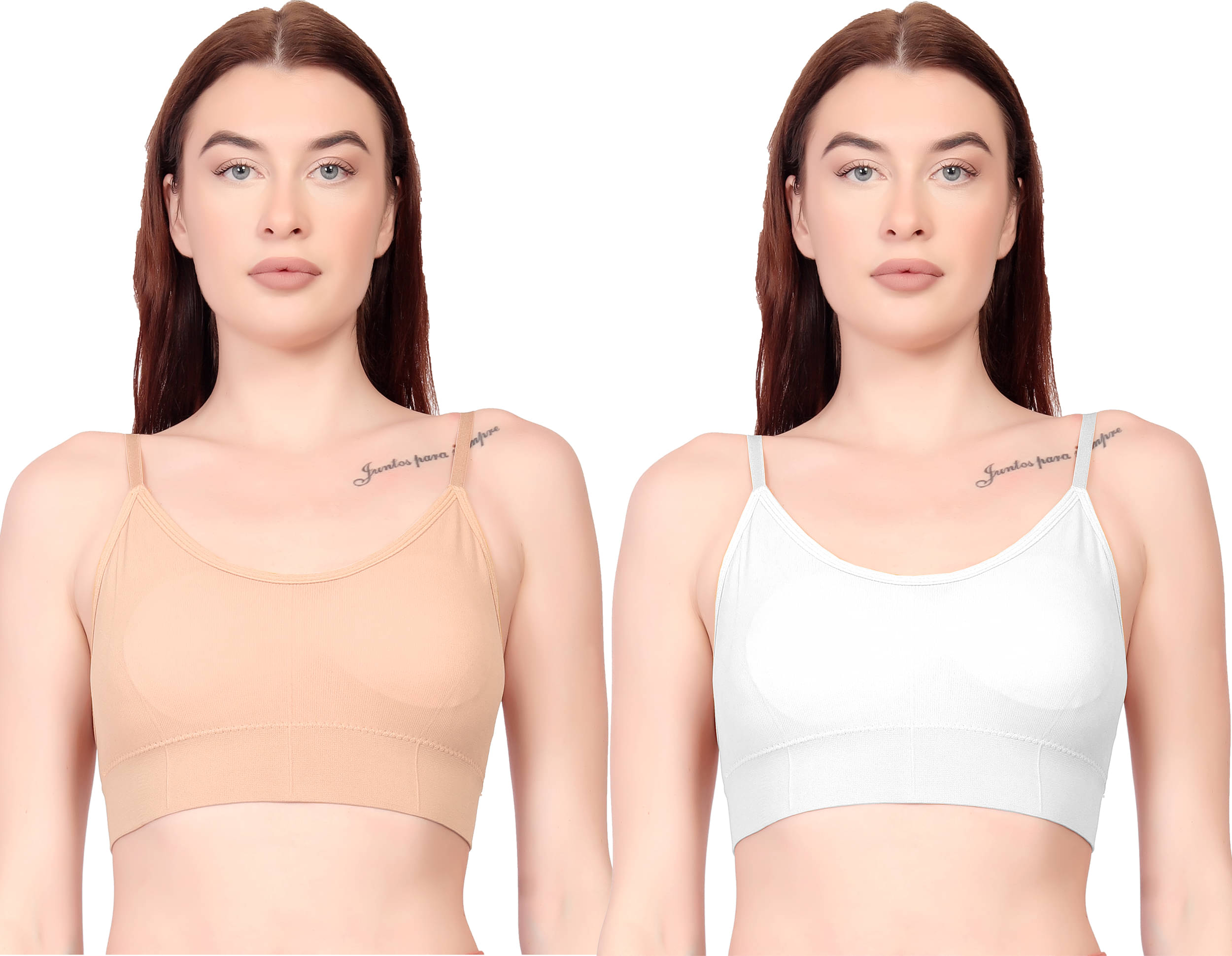 Flenzy Pack of 2 Cotton Lightly Padded Cami bra For Women ( Multicolor10 )     			Flenzy Pack of 2 Cotton Lightly Padded Cami bra For Women ( Multicolor10 )