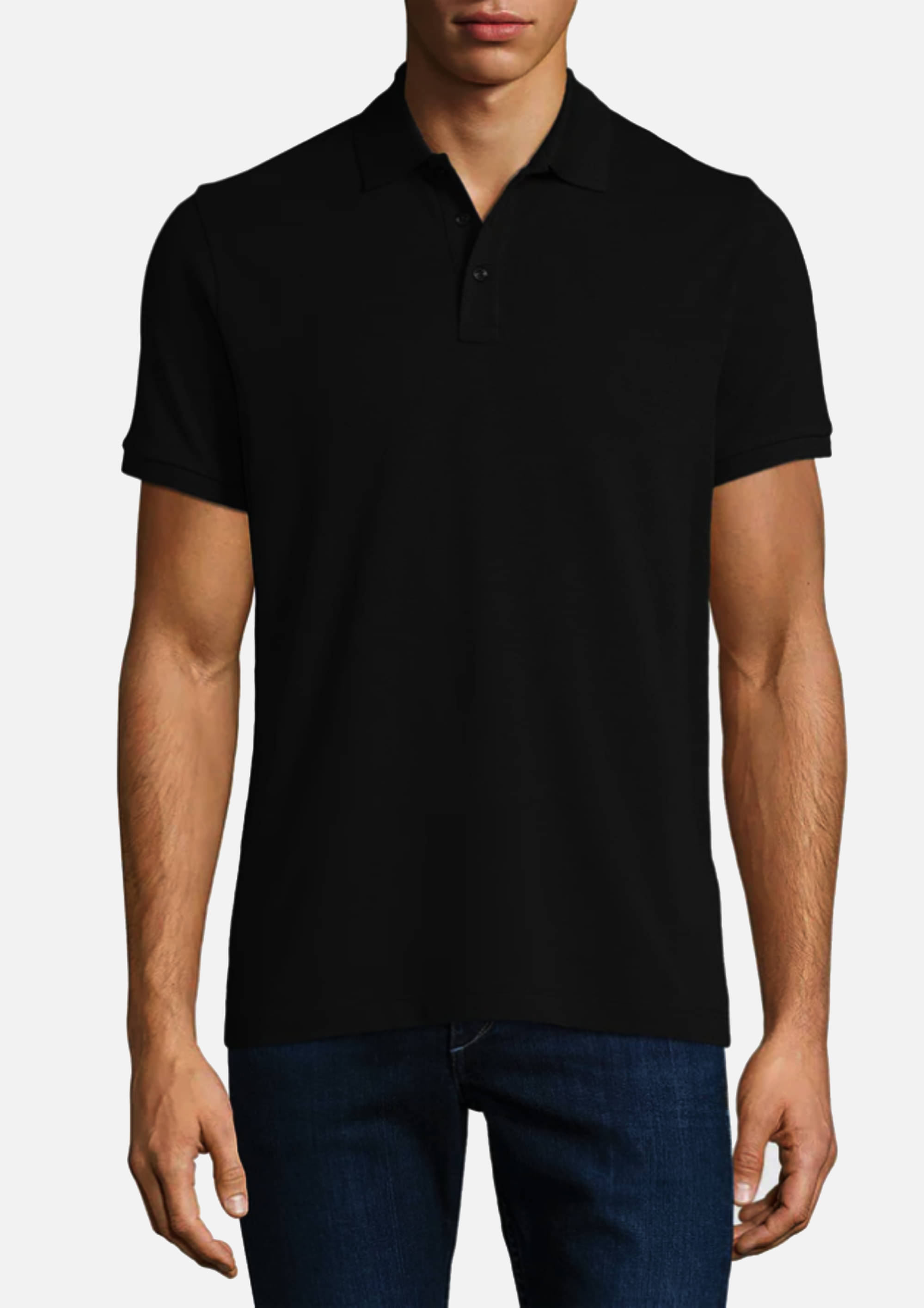     			Inner Element Men Cotton Blend Slim Fit Solid Polo T Shirt ( Black )