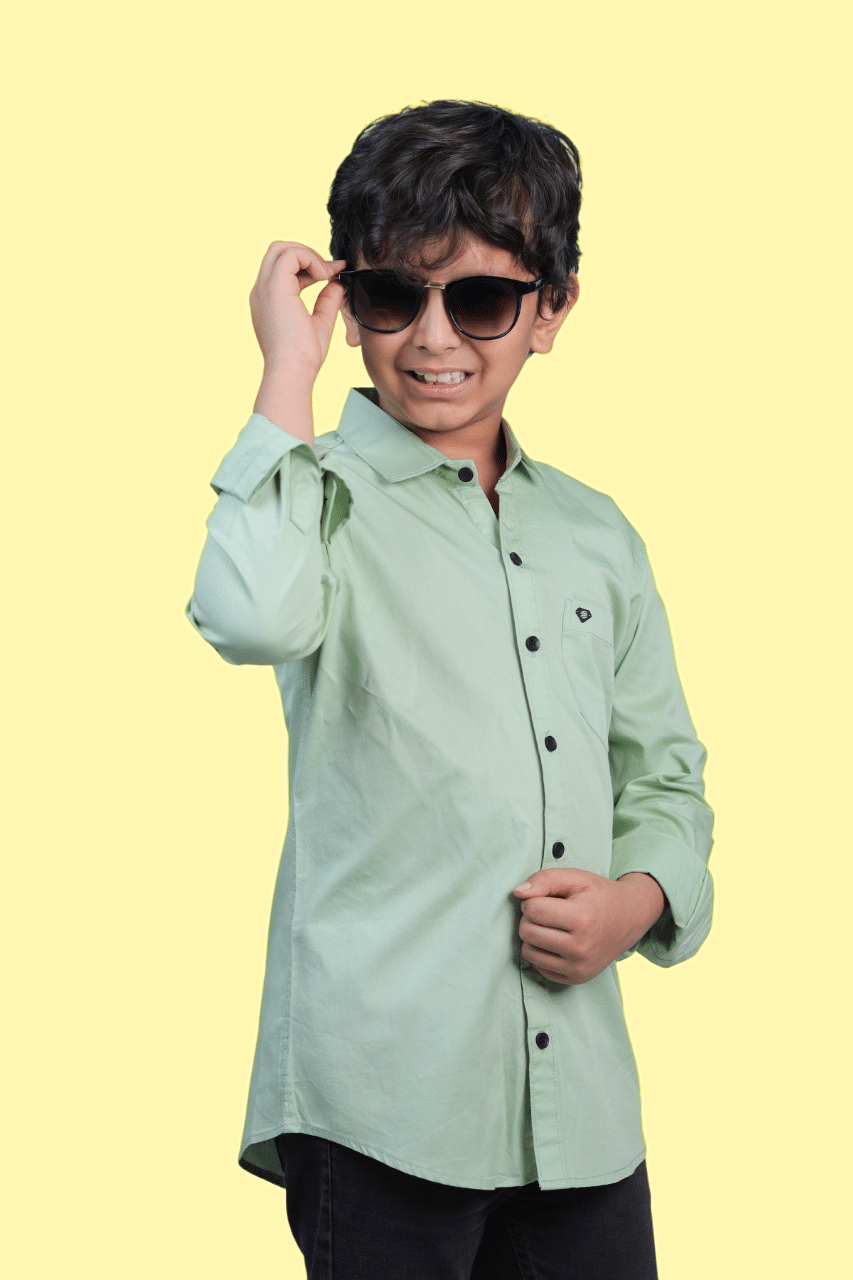 JABAK CREATION Pack of 1 Boys Cotton Blend Full Sleeves Shirt ( Pistachio ) JABAK CREATION Pack of 1 Boys Cotton Blend Full Sleeves Shirt ( Pistachio )